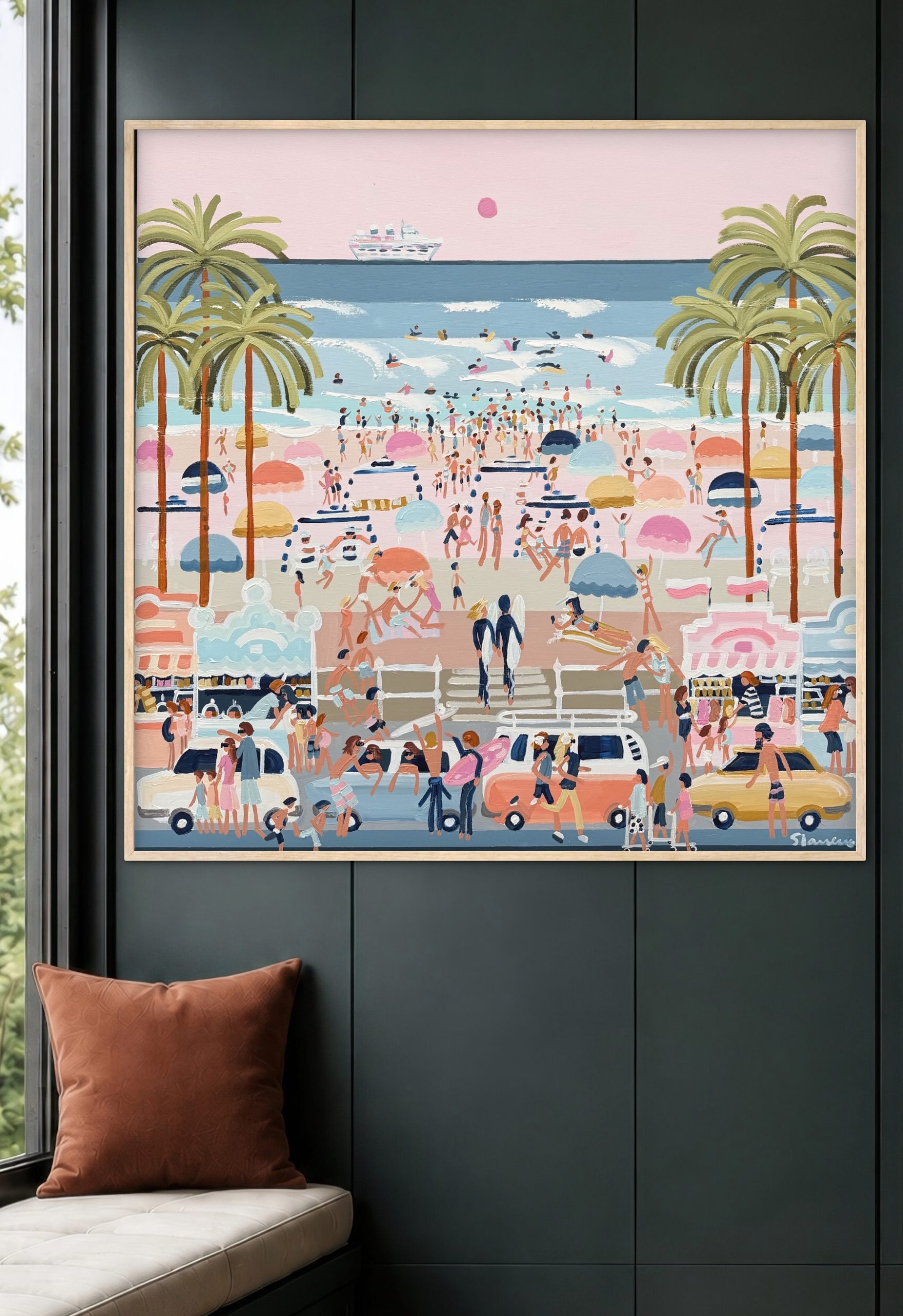 Palm Beach 106x106 cm framed - Image 5