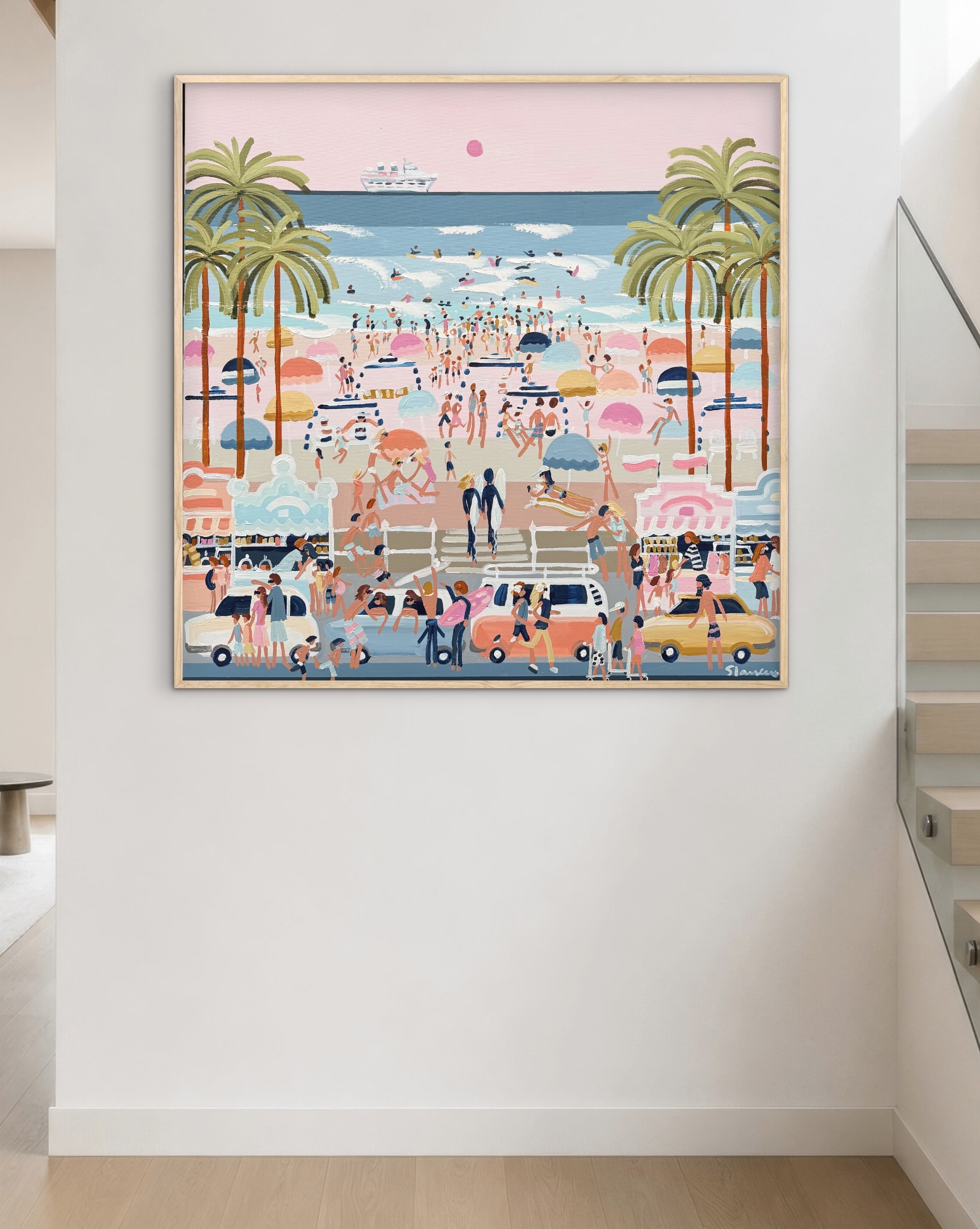 Palm Beach 106x106 cm framed - Image 4