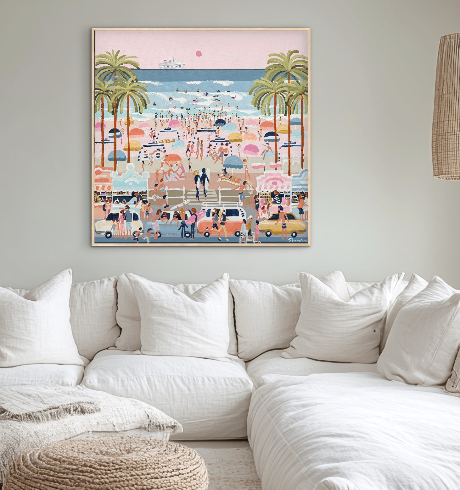 Palm Beach 106x106 cm framed - Image 2