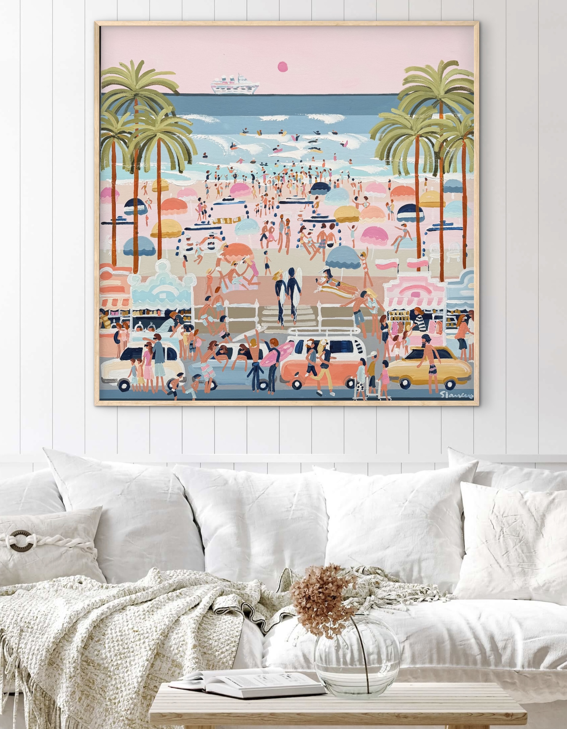Palm Beach 106x106 cm framed - Image 3