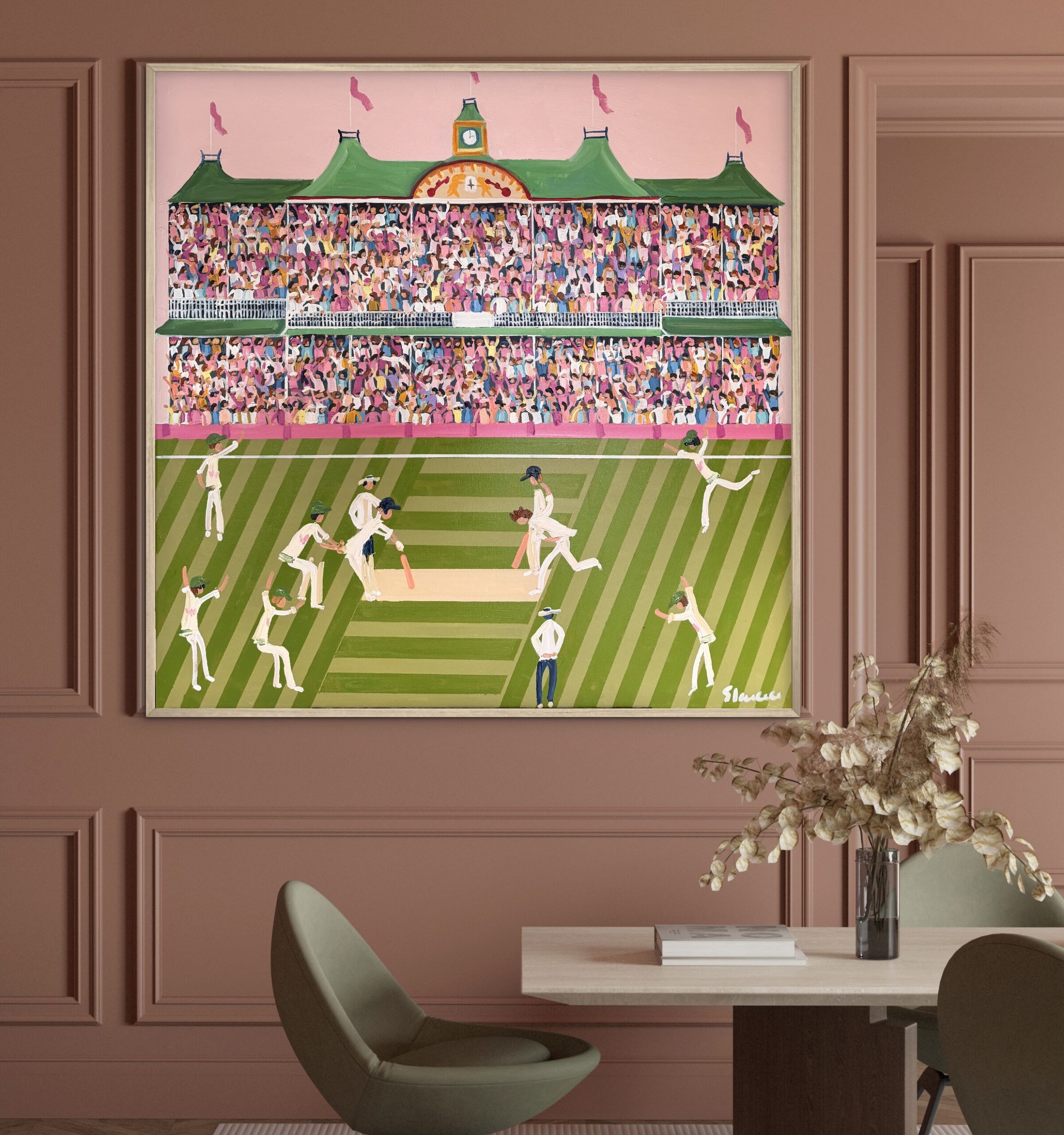 Pink Test 106x106 cm framed - Image 4