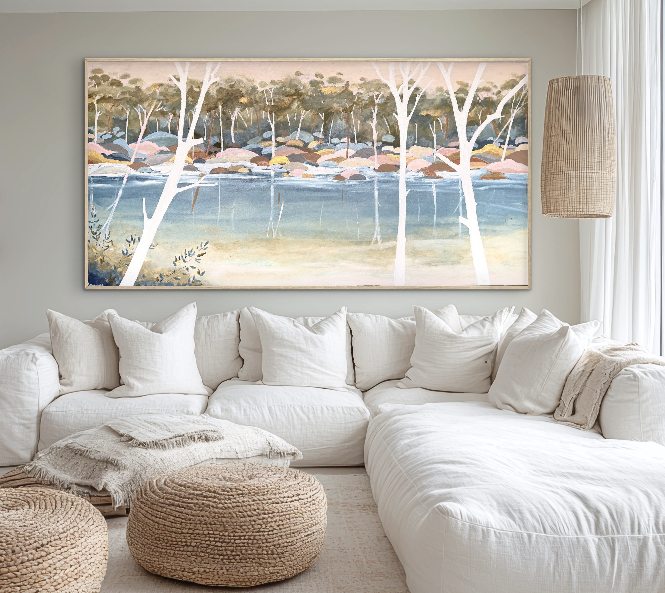 Rock Salt 187x97cm framed large textured abstract - Image 5