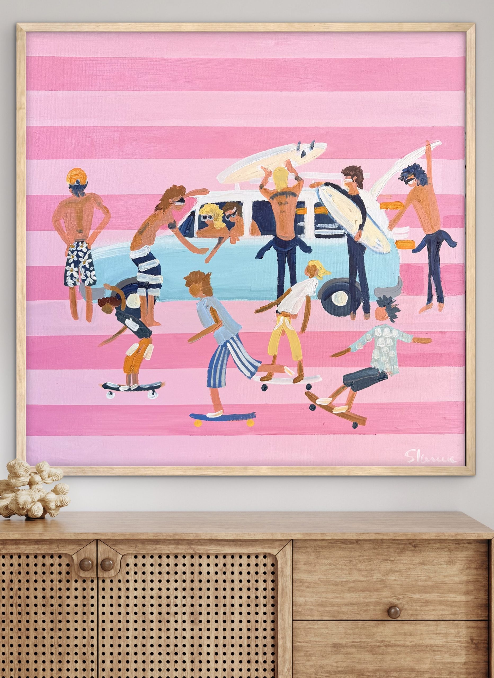 Boys of Summer 66 x 66cm framed