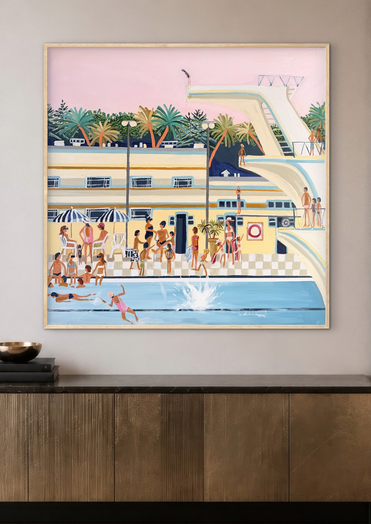 Big Splash 106 x 106cm Framed - Image 4