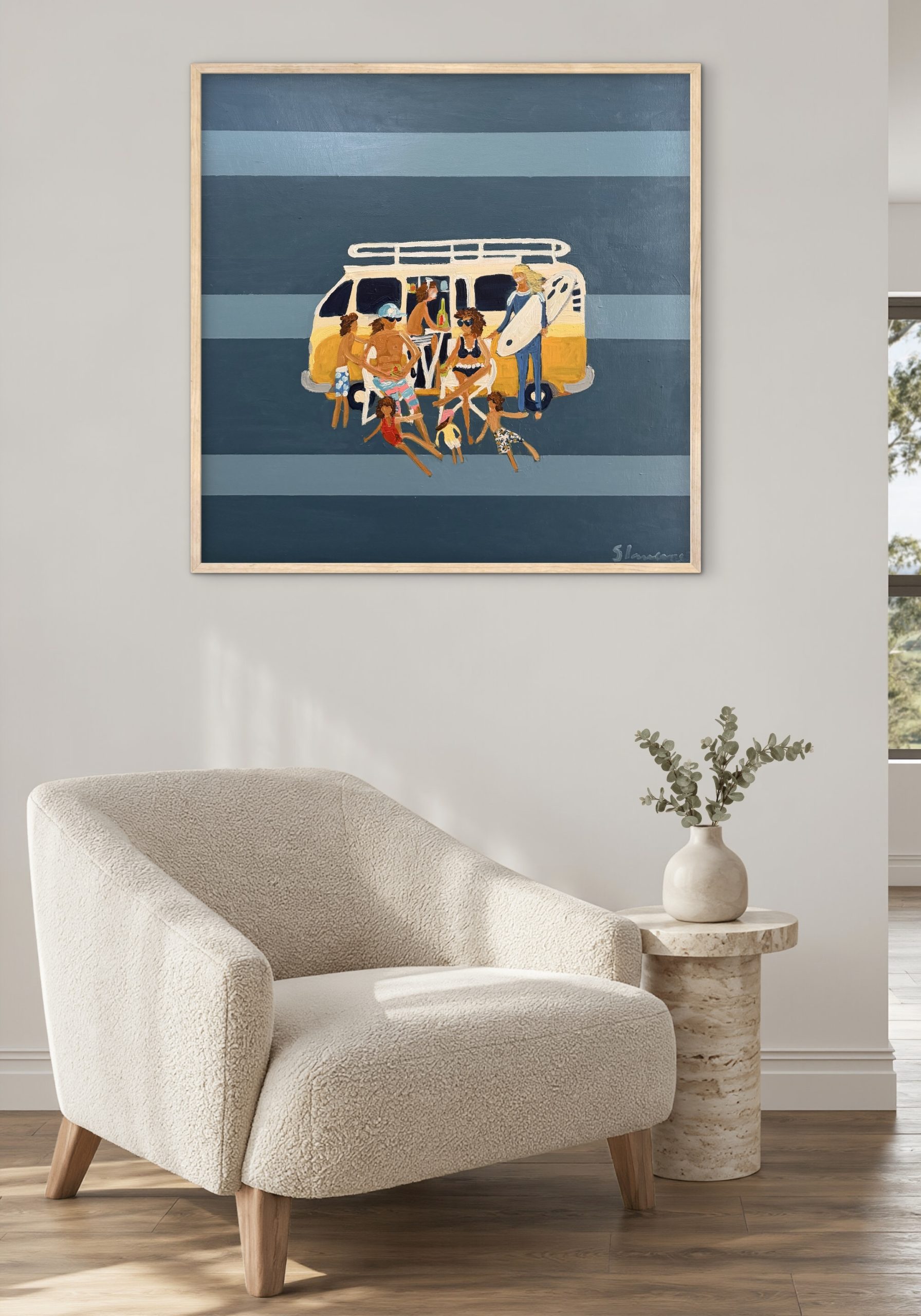 Long Weekend 66 x 66cm framed - Image 6