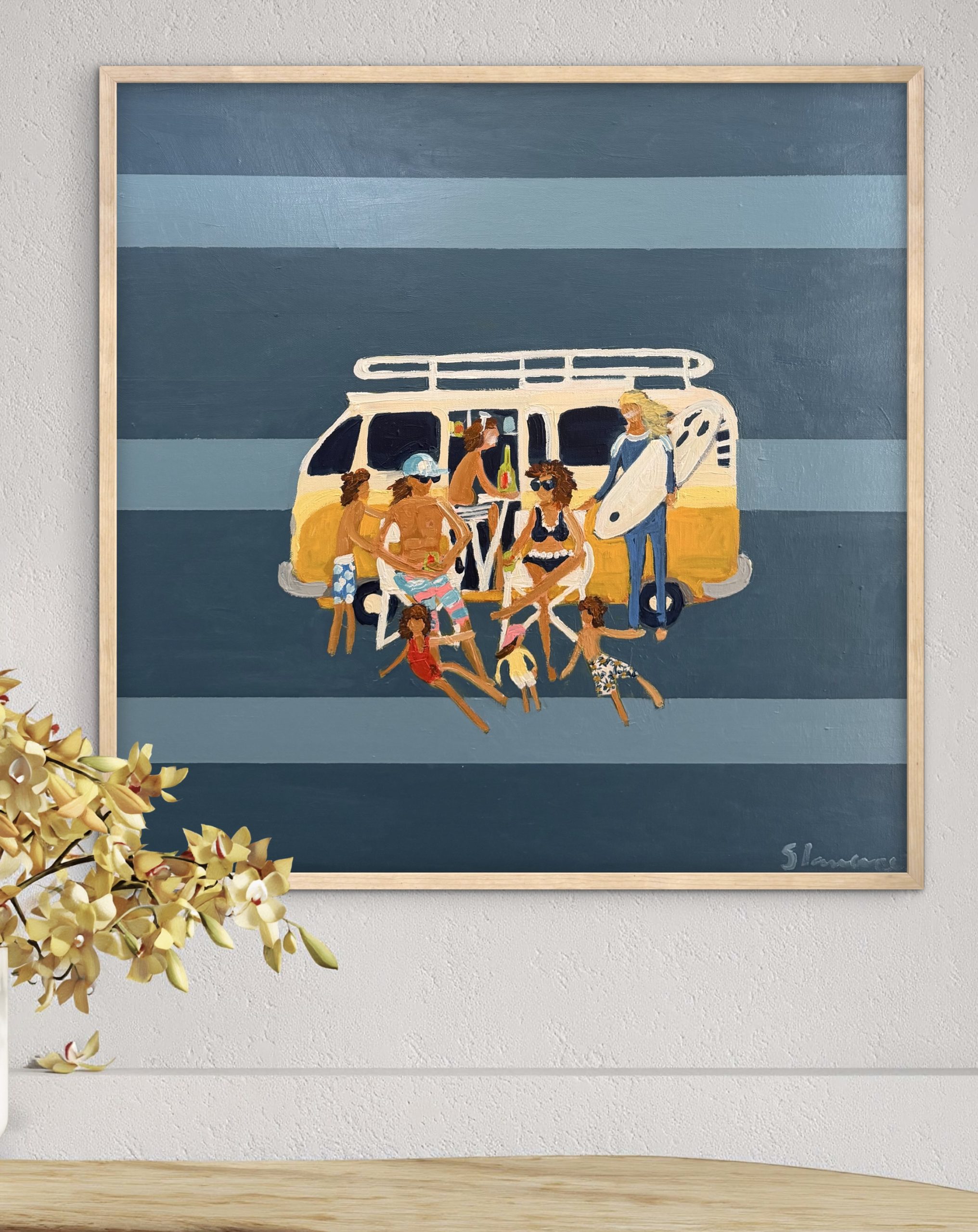 Long Weekend 66 x 66cm framed - Image 4