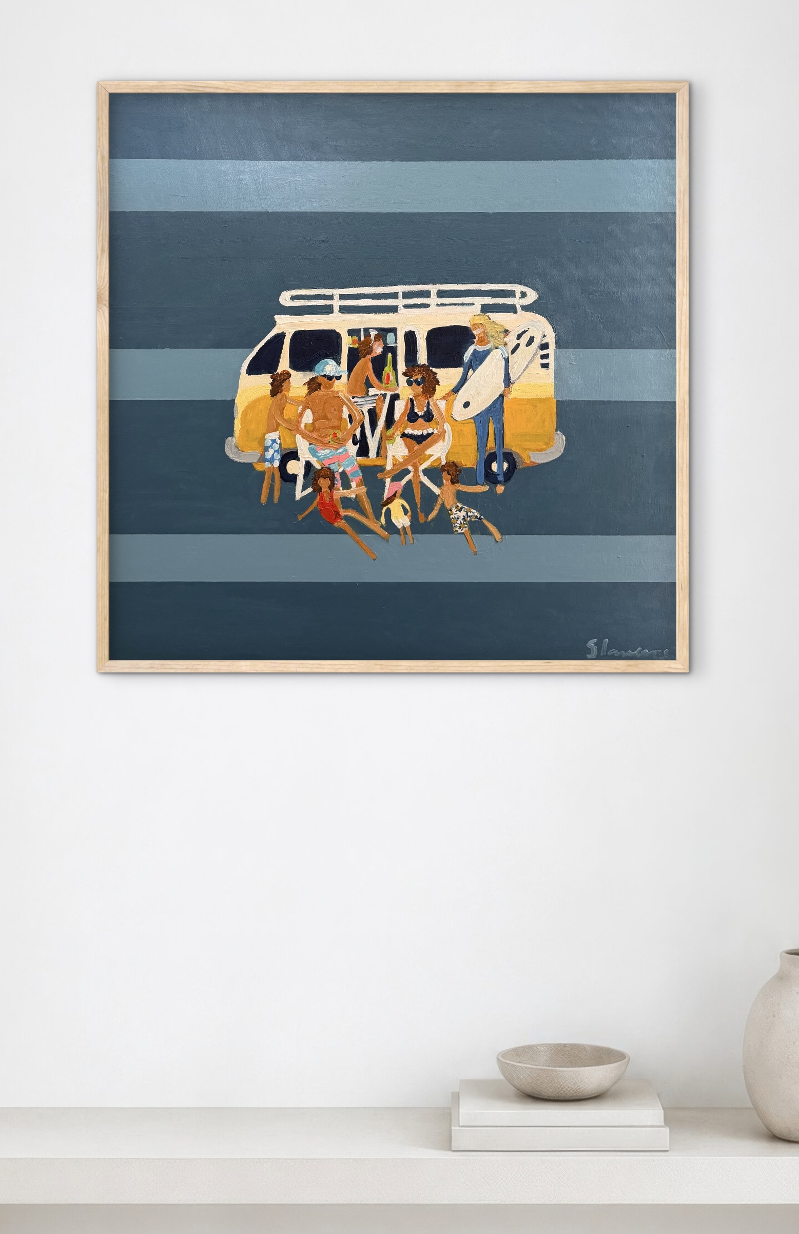 Long Weekend 66 x 66cm framed - Image 3