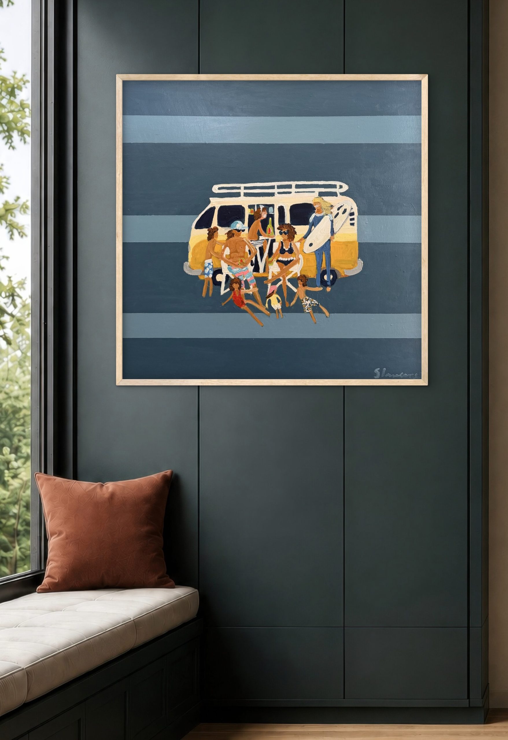 Long Weekend 66 x 66cm framed - Image 5