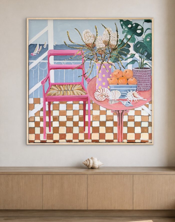 Beachcomber 106x106cm framed