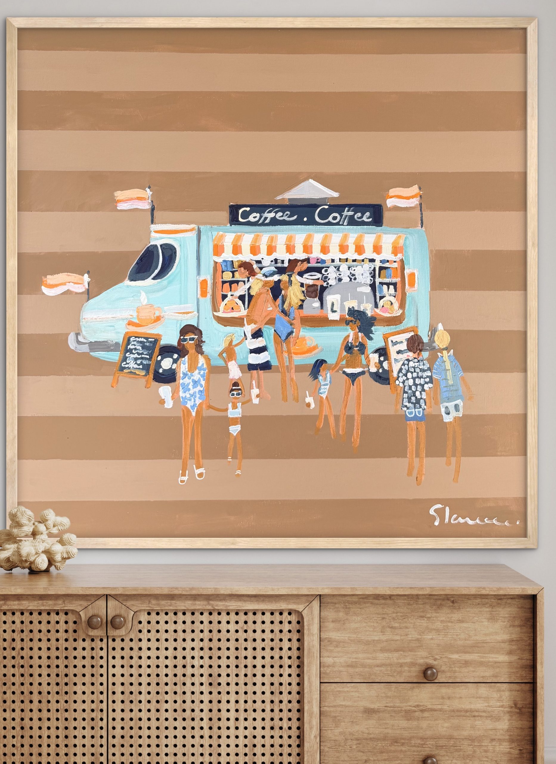 Coffee Club 66 x 66cm framed