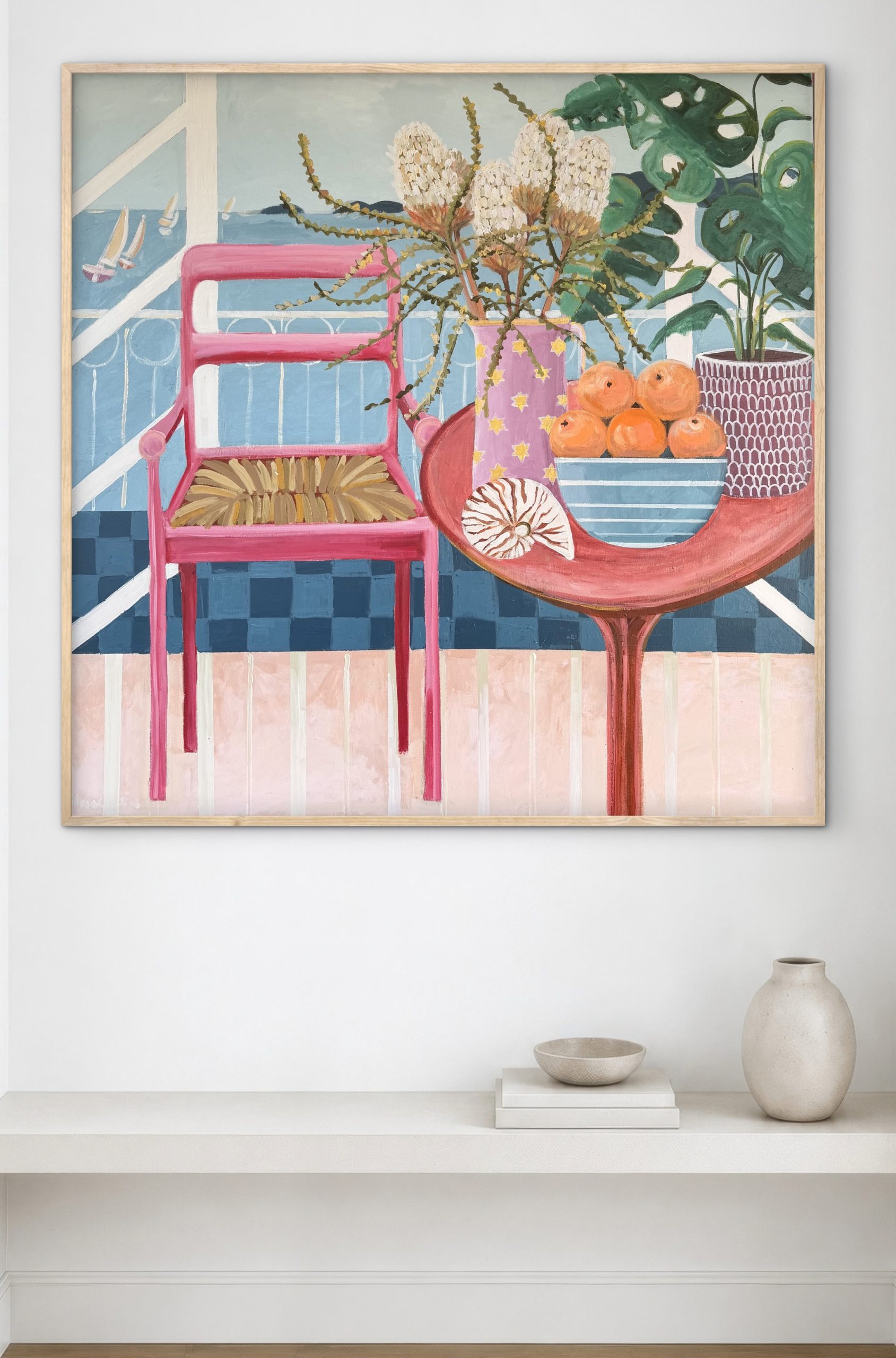 Pure Shores 106x106cm framed - Image 5