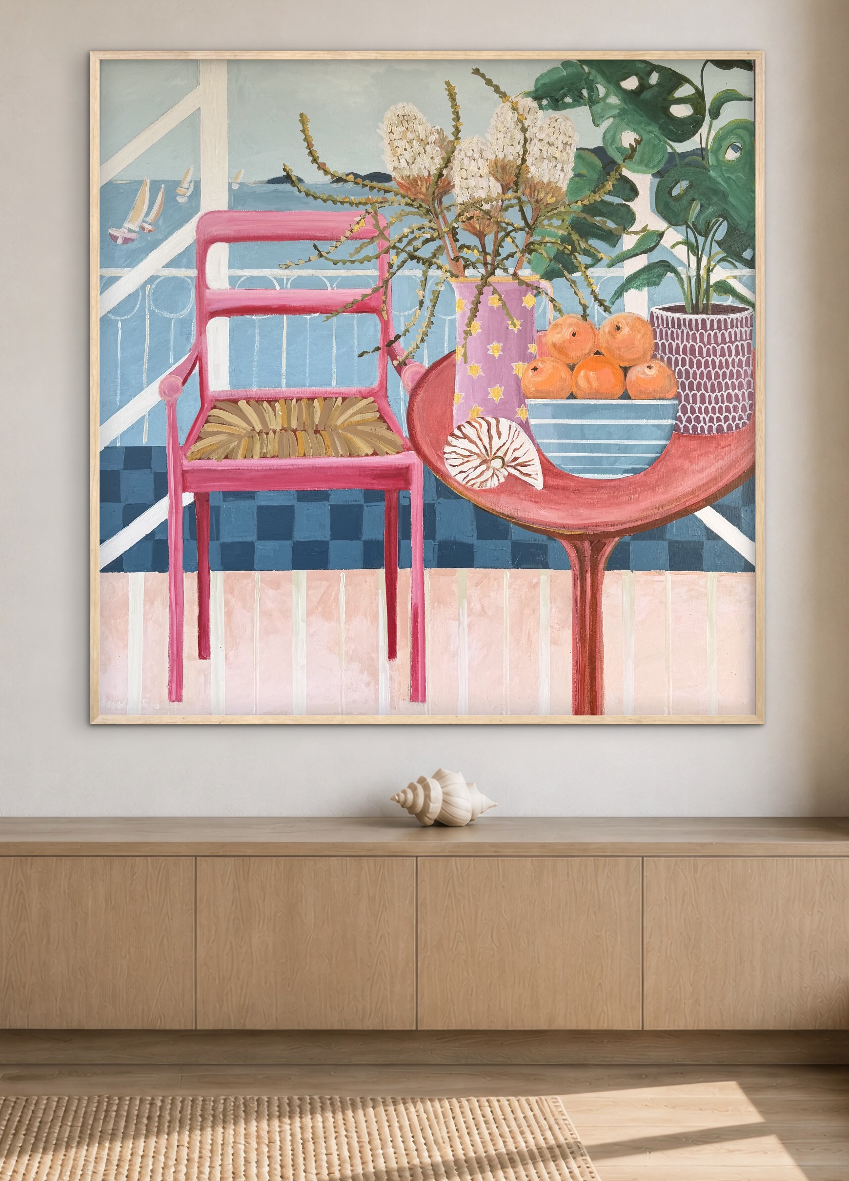 Pure Shores 106x106cm framed