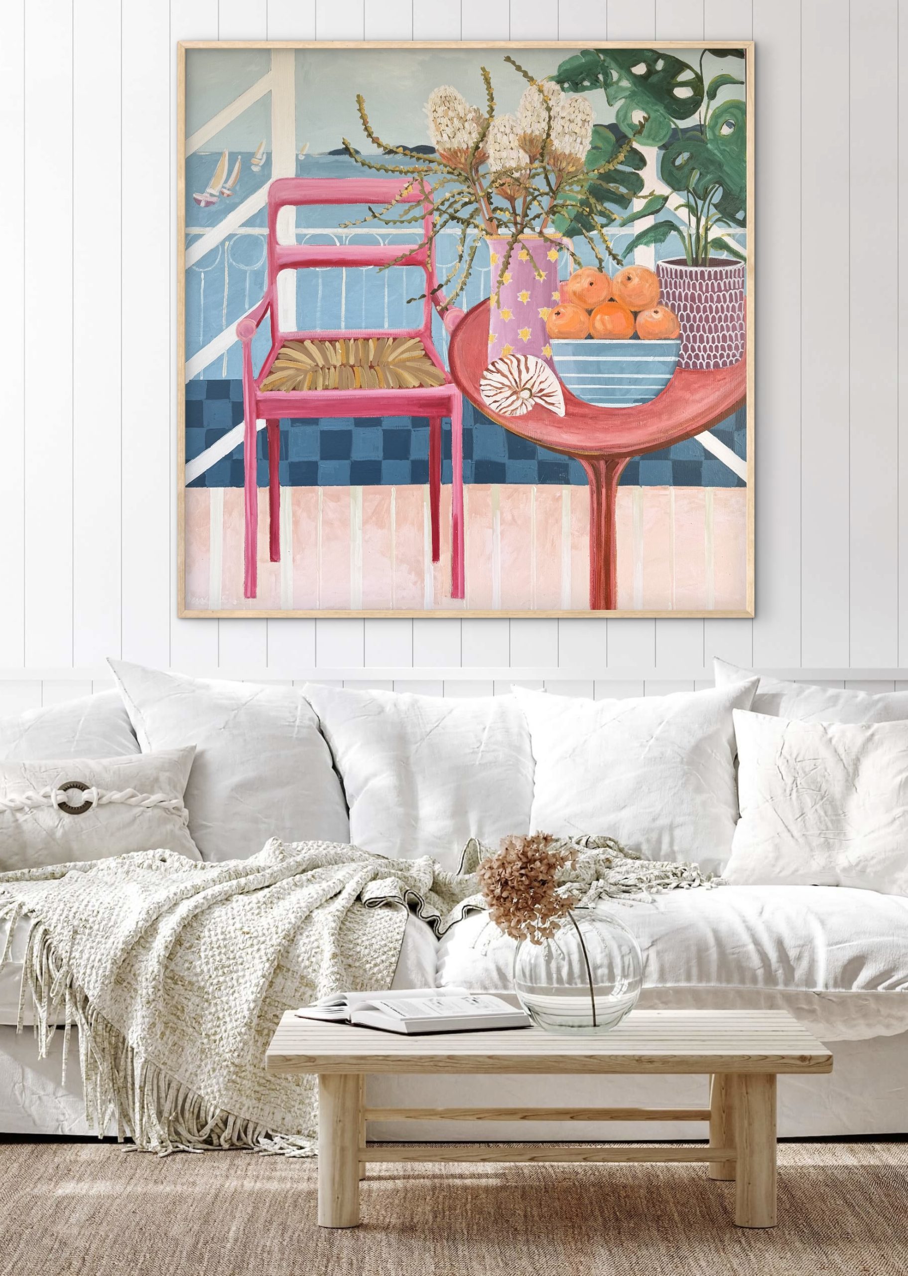 Pure Shores 106x106cm framed - Image 6