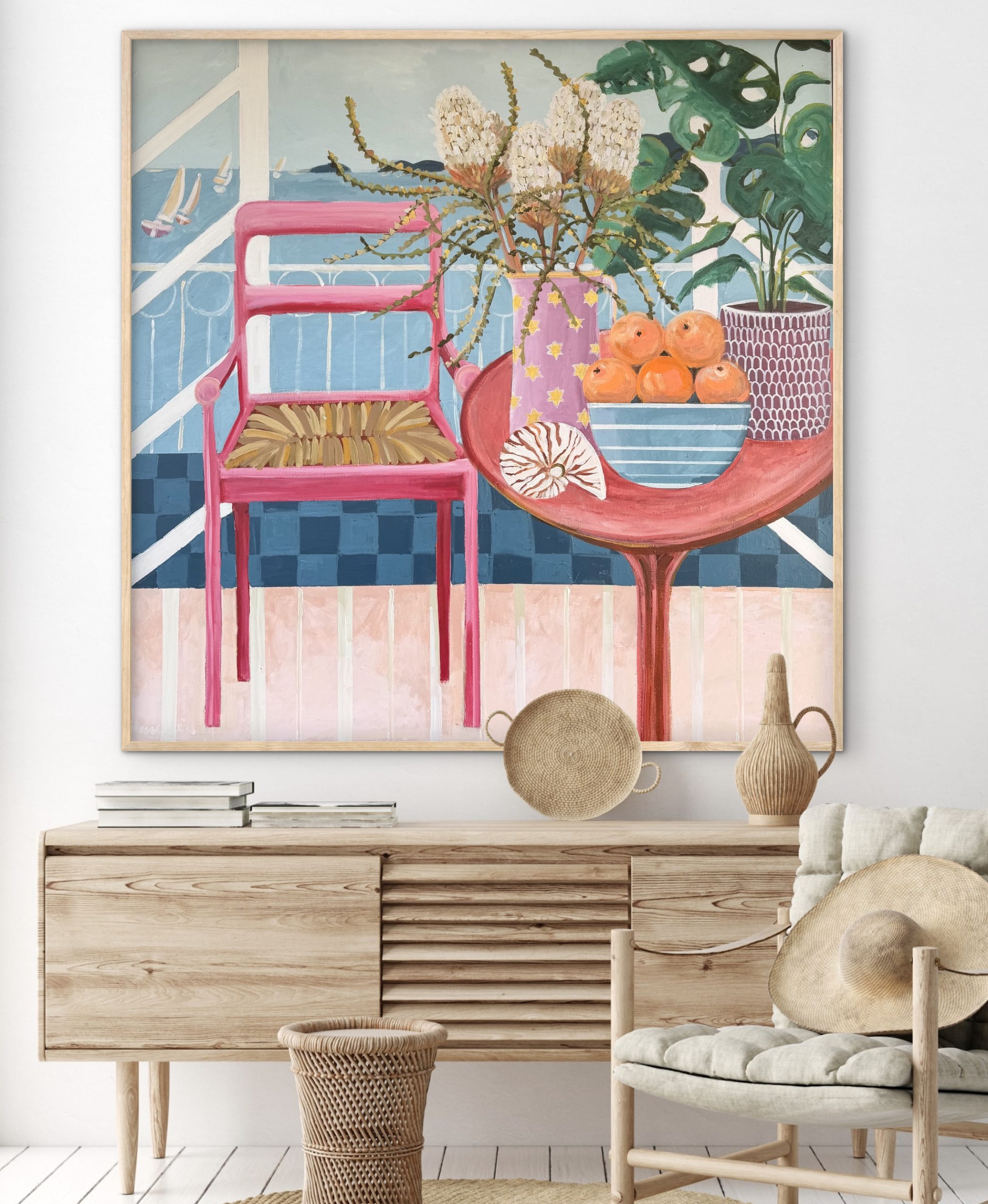Pure Shores 106x106cm framed - Image 2