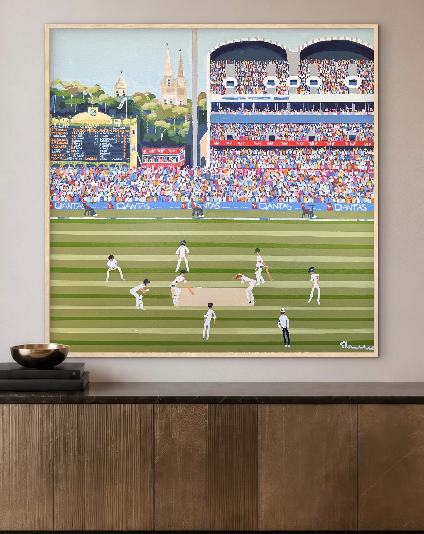 Cricket Adelaide Oval 106x106 framed - Image 2