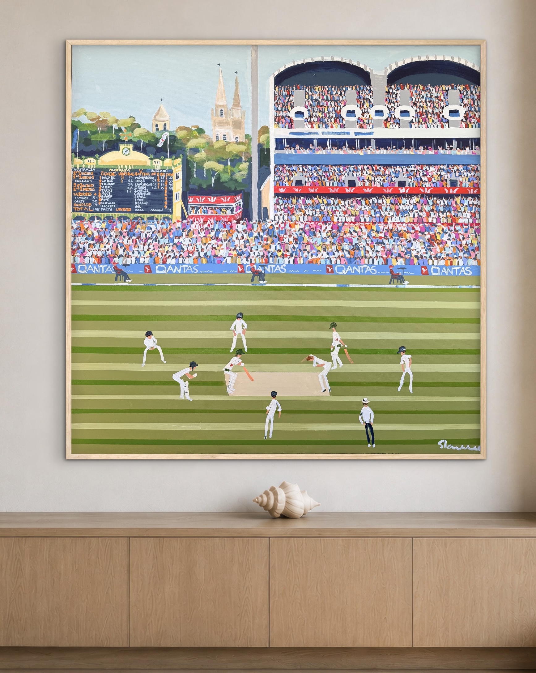 Cricket Adelaide Oval 106x106 framed