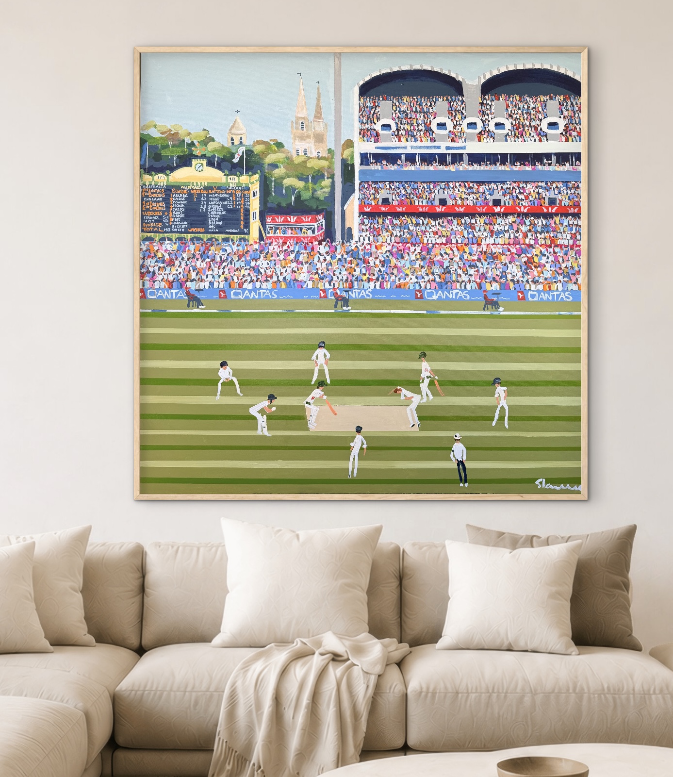 Cricket Adelaide Oval 106x106 framed - Image 7