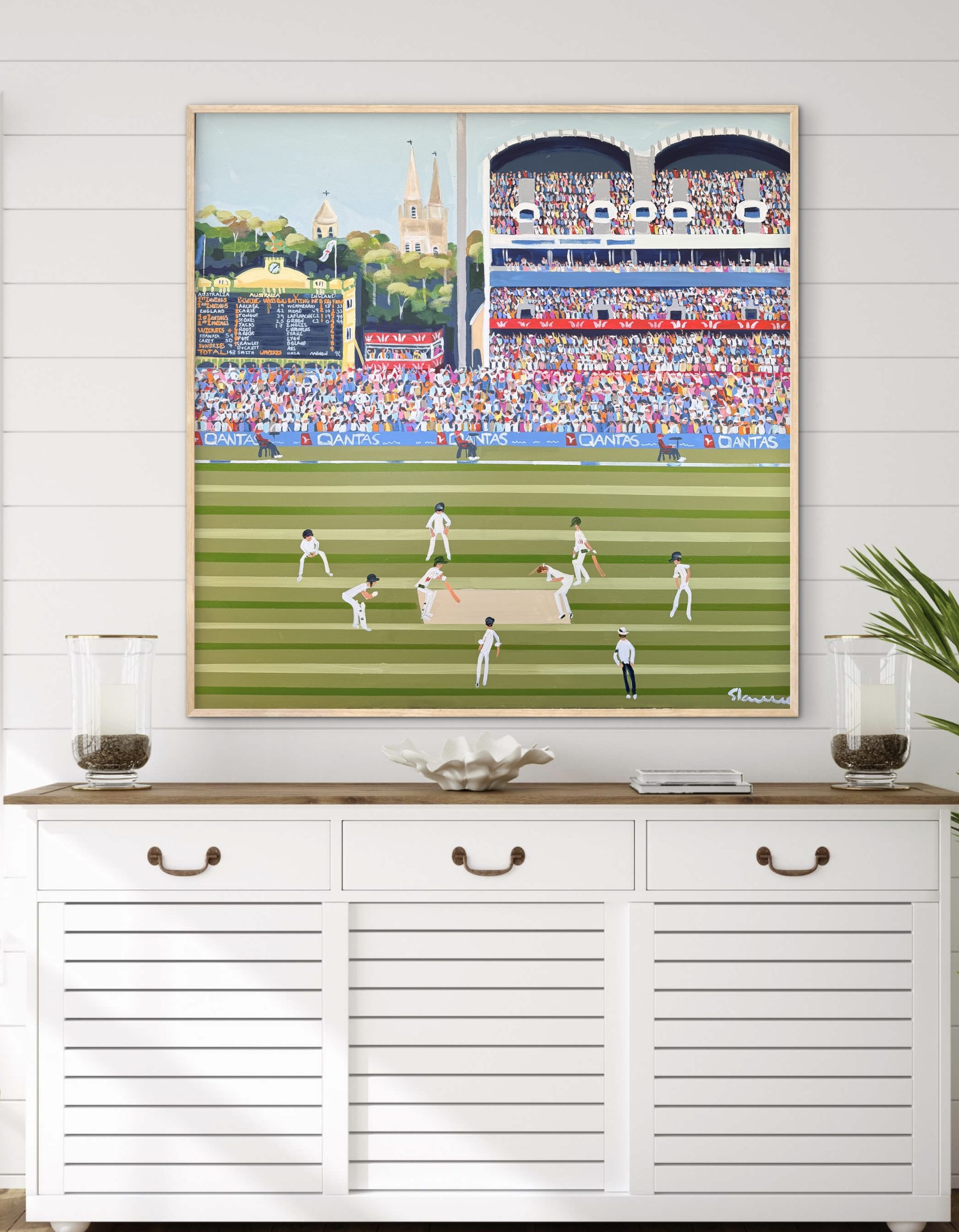 Cricket Adelaide Oval 106x106 framed - Image 3