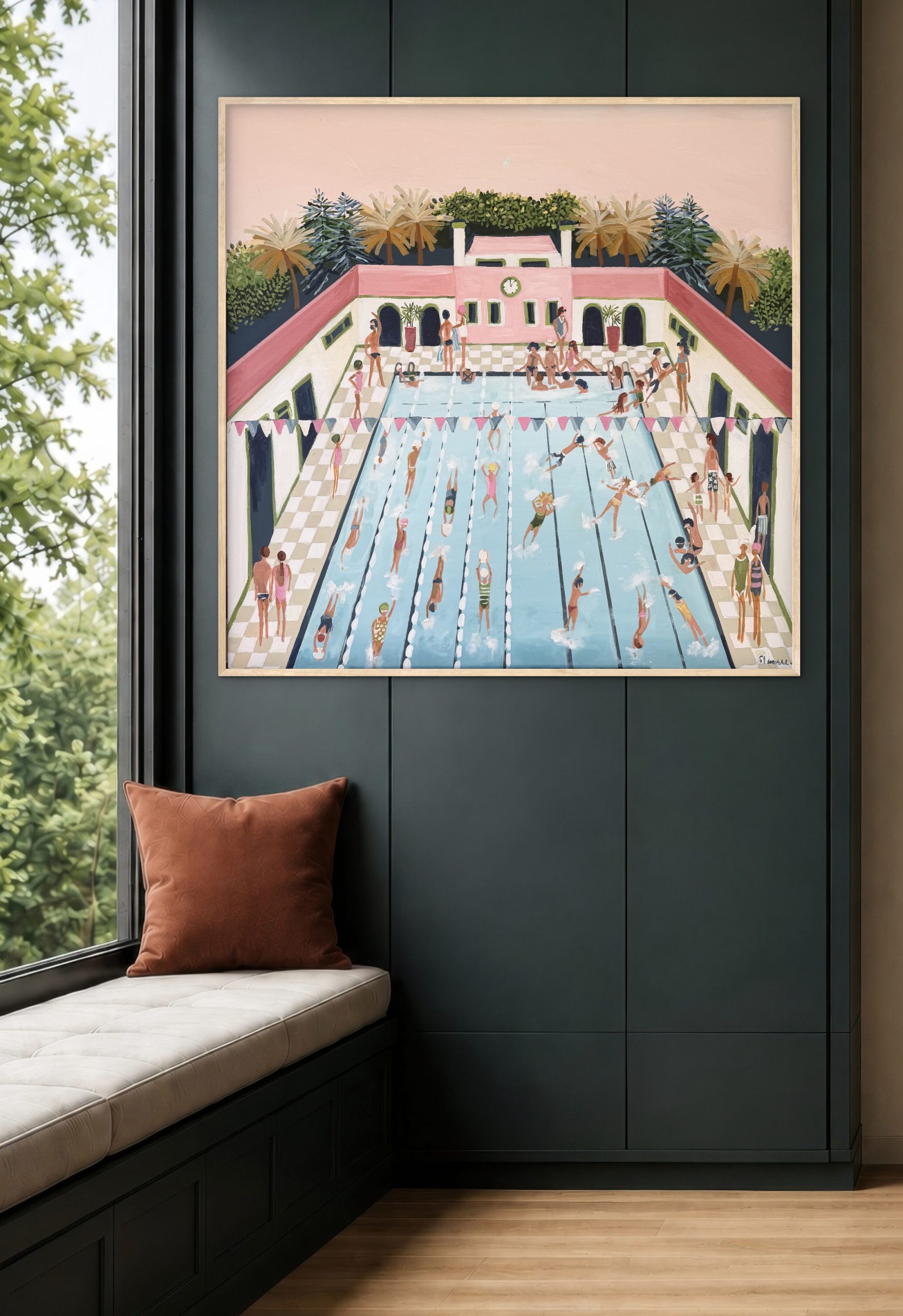 Bathing Beauties 106 x 106cm Framed - Image 5