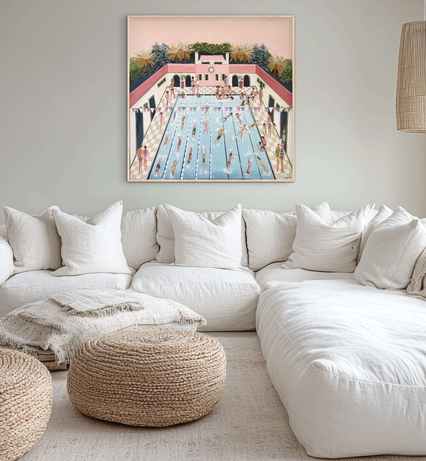 Bathing Beauties 106 x 106cm Framed - Image 4