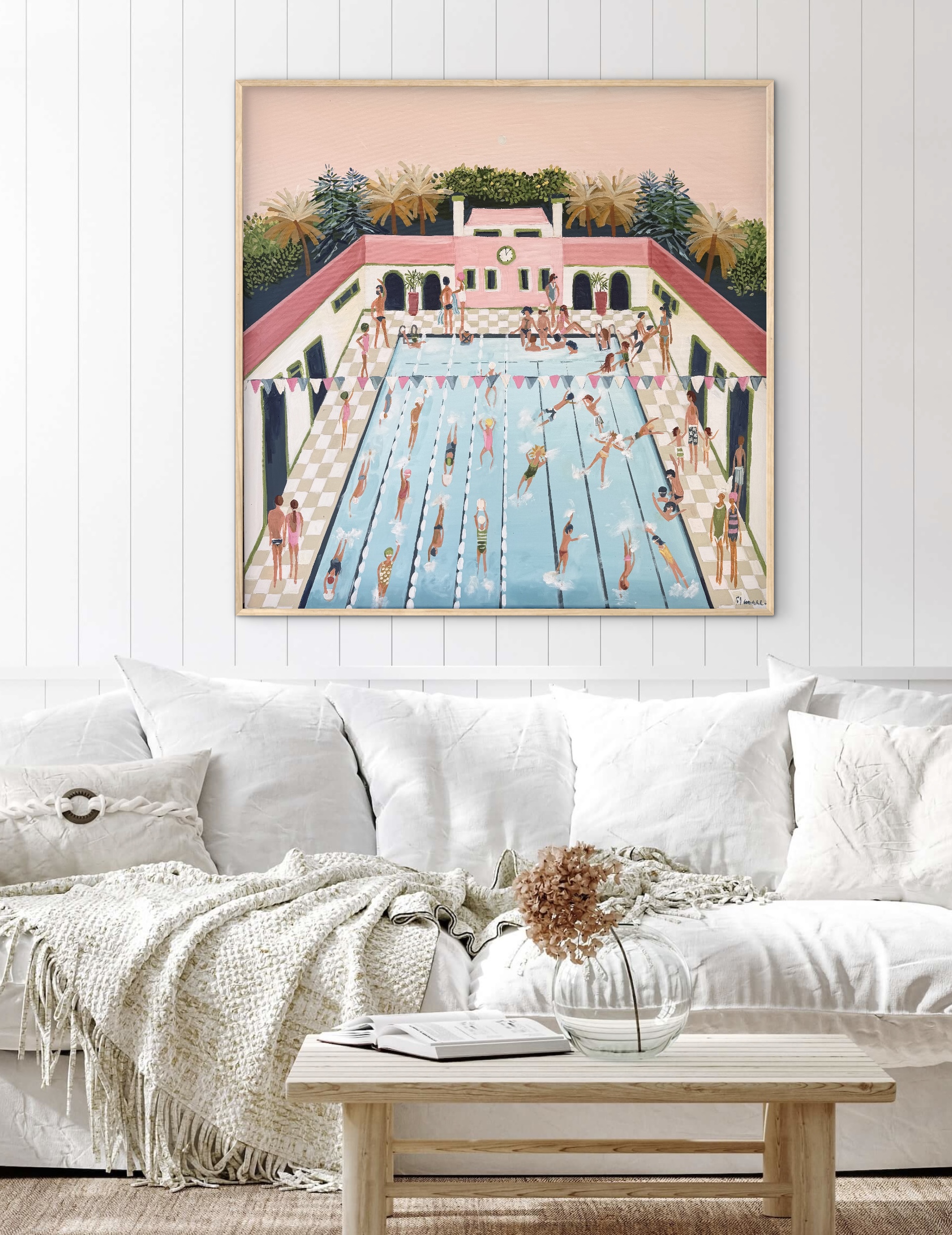 Bathing Beauties 106 x 106cm Framed - Image 3