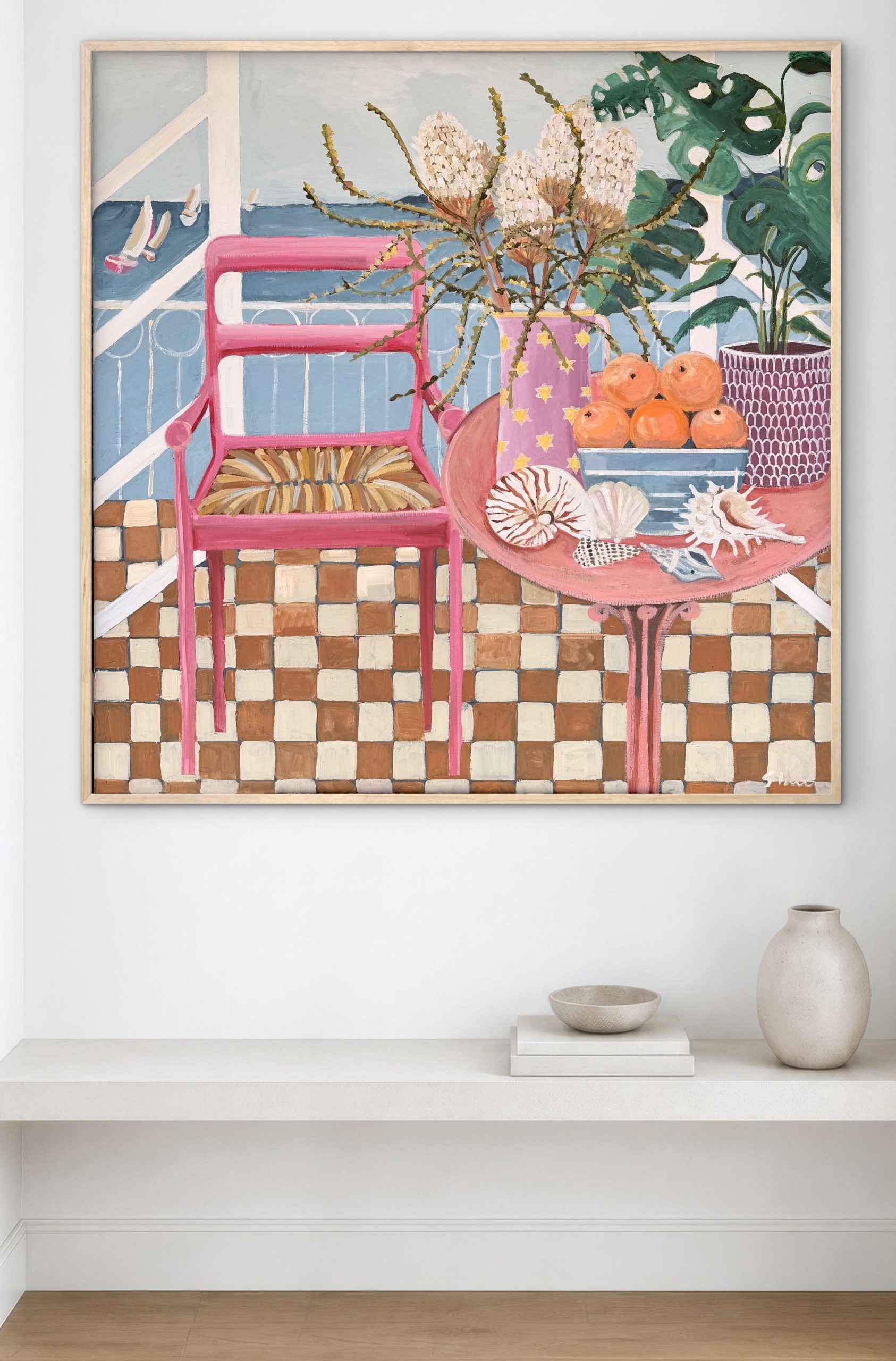Beachcomber 106x106cm framed - Image 6