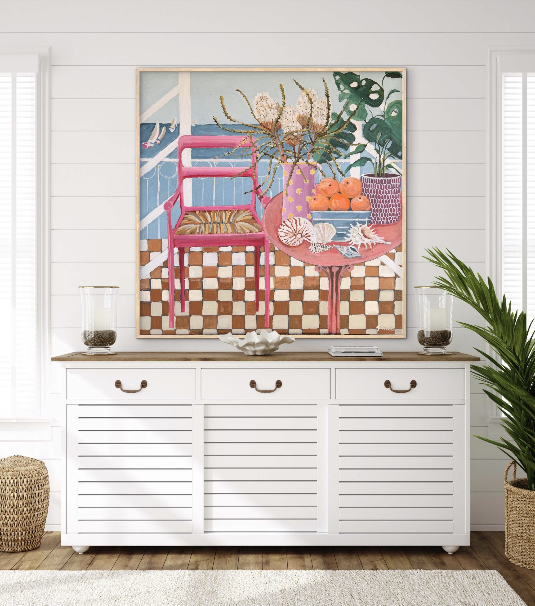 Beachcomber 106x106cm framed - Image 6