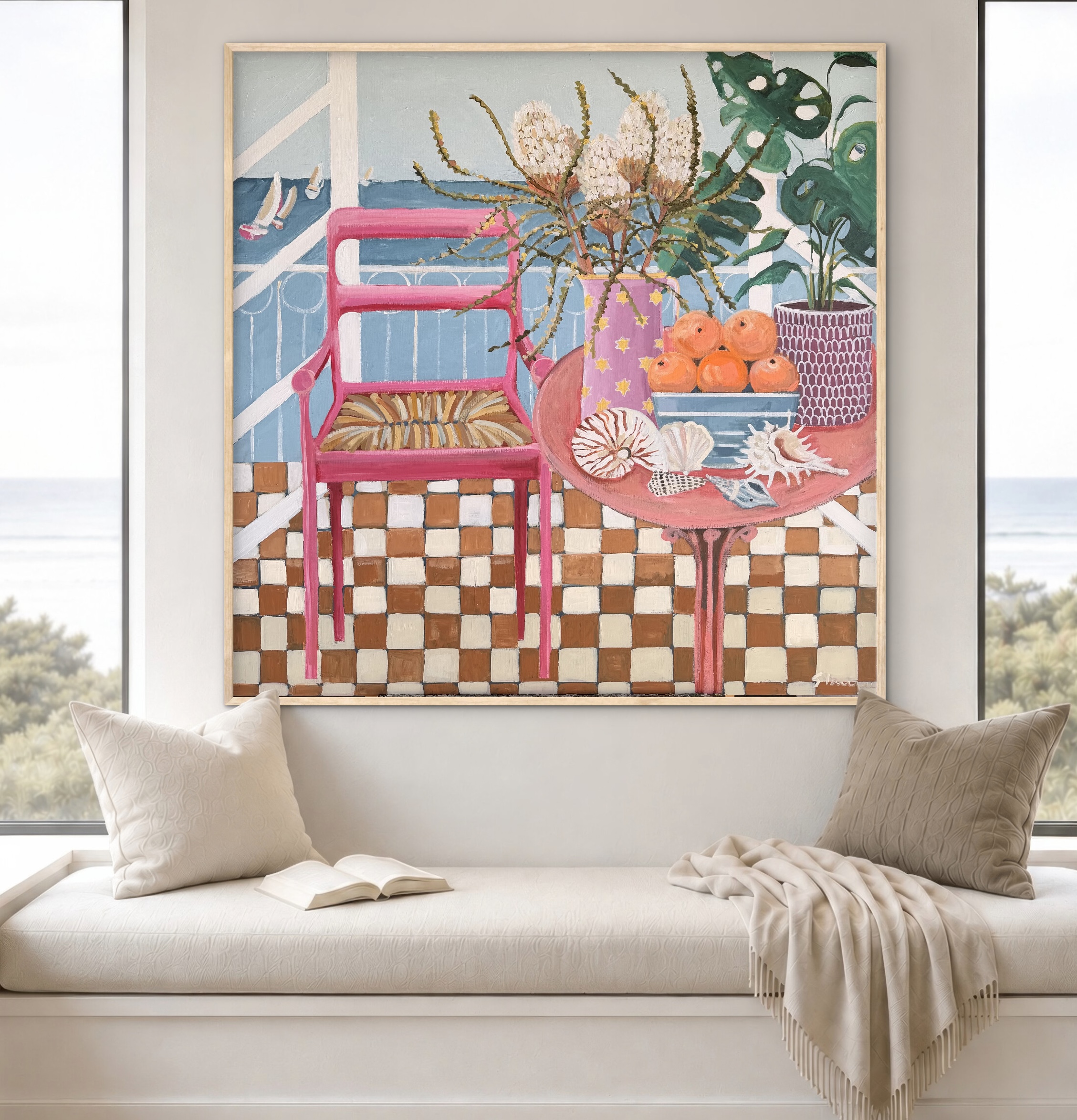 Beachcomber 106x106cm framed - Image 3