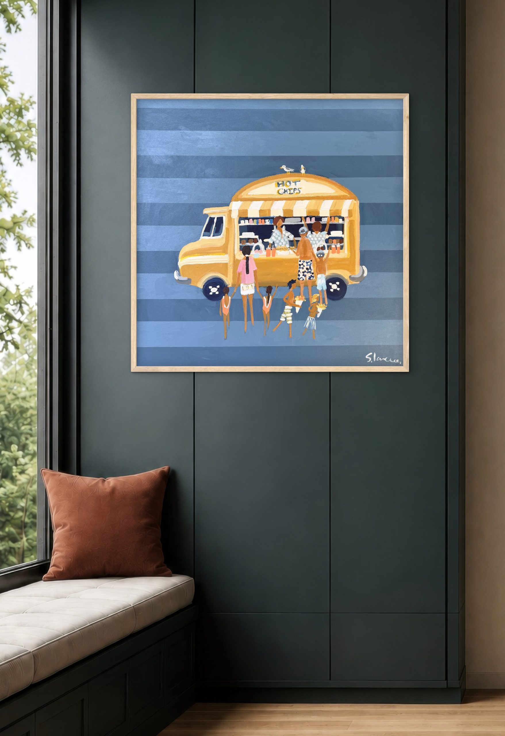 Hot Chips 66 x 66cm framed - Image 5