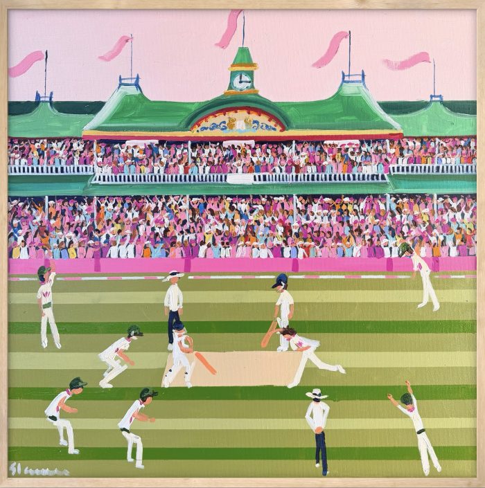Cricket Pink Test 66x66cm framed