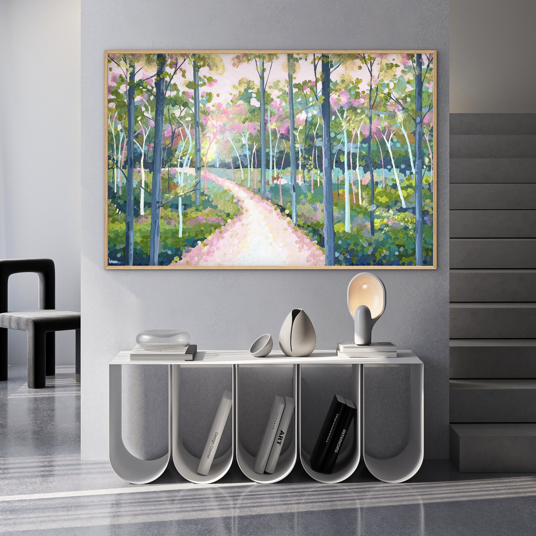 Pathways 157x107cm framed - Image 6