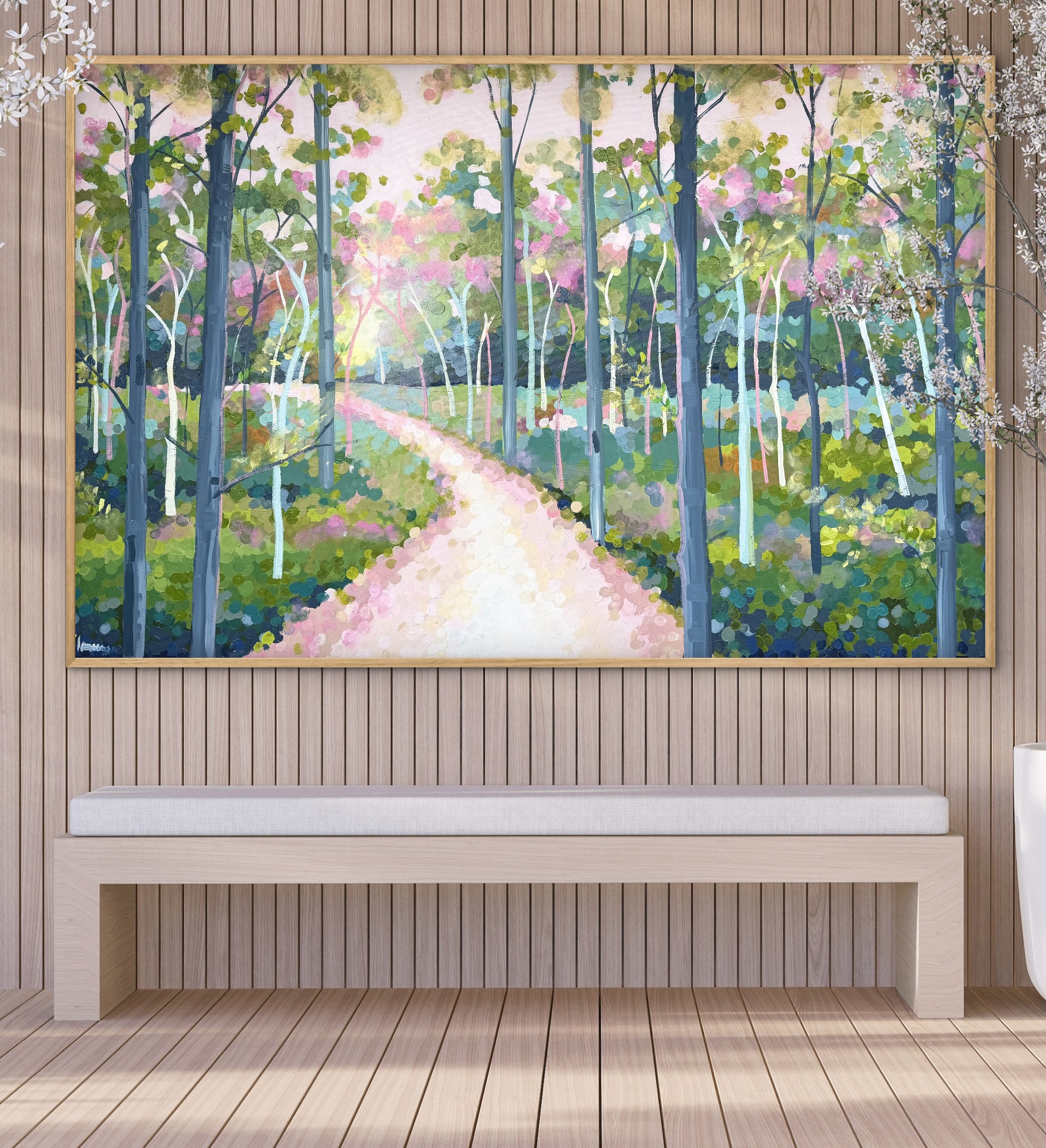 Pathways 157x107cm framed - Image 5