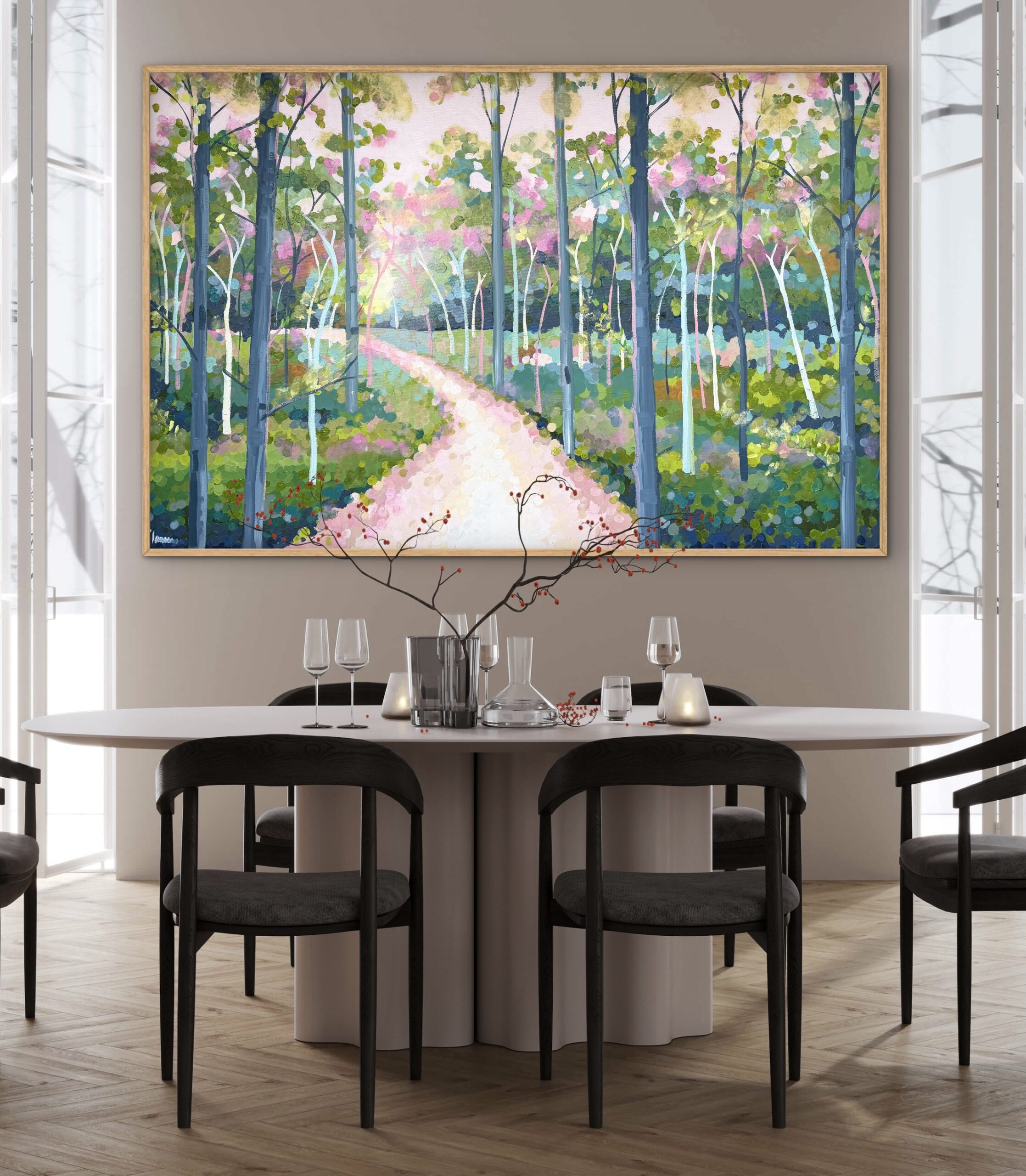 Pathways 157x107cm framed - Image 4