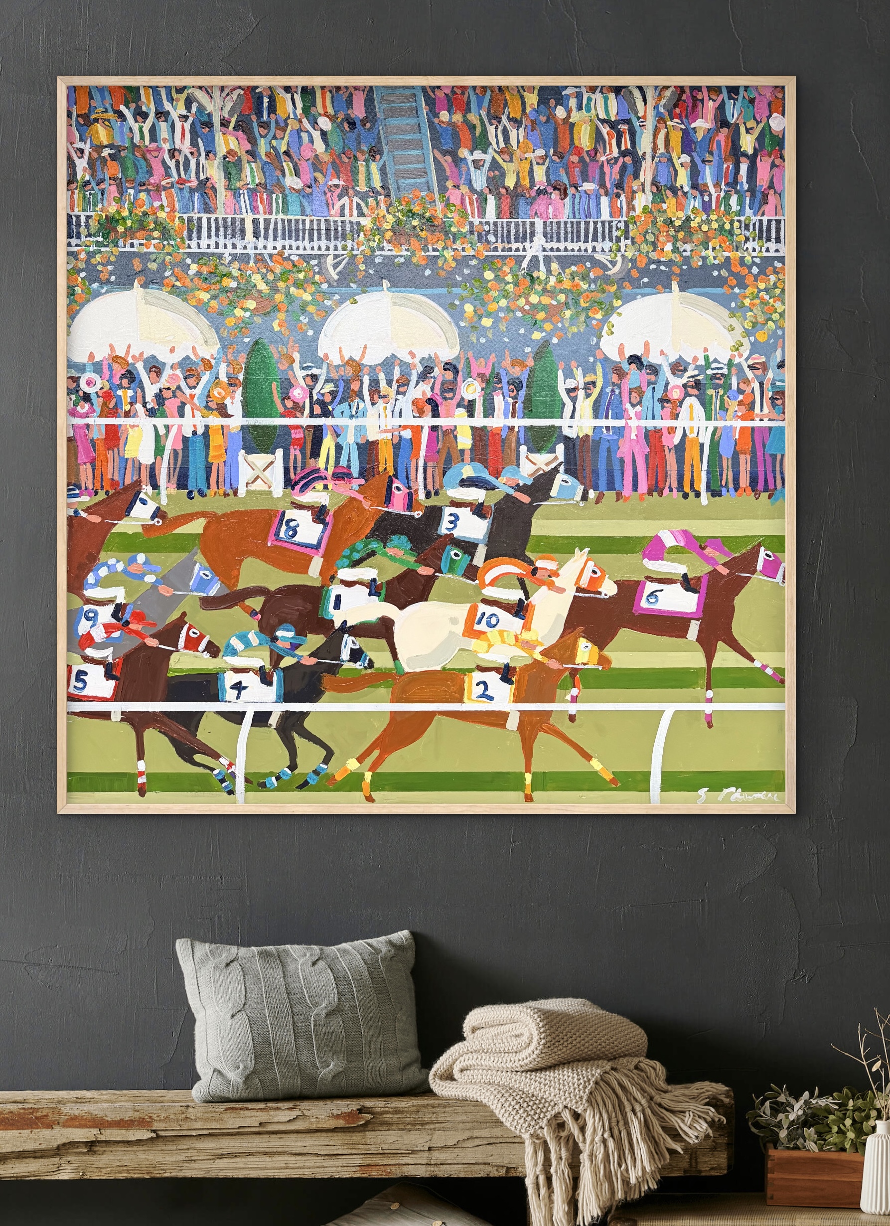 Odds on Favourite 106 x 106 cm framed - Image 4