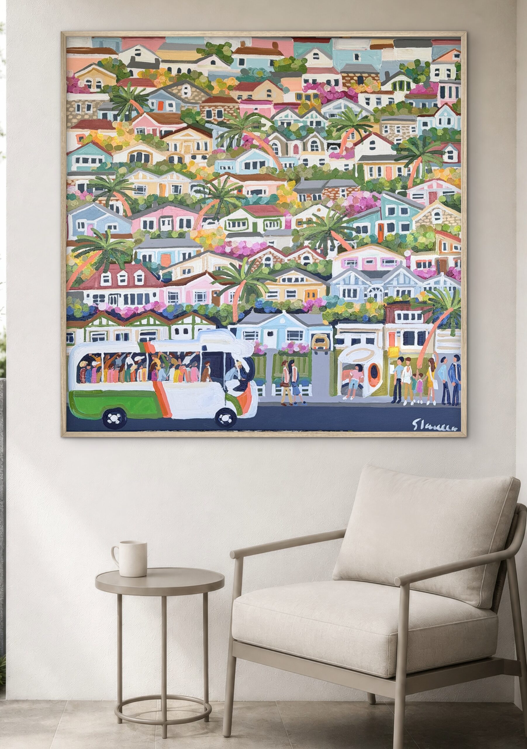 Capital Bus Trips 106x106cm framed - Image 7