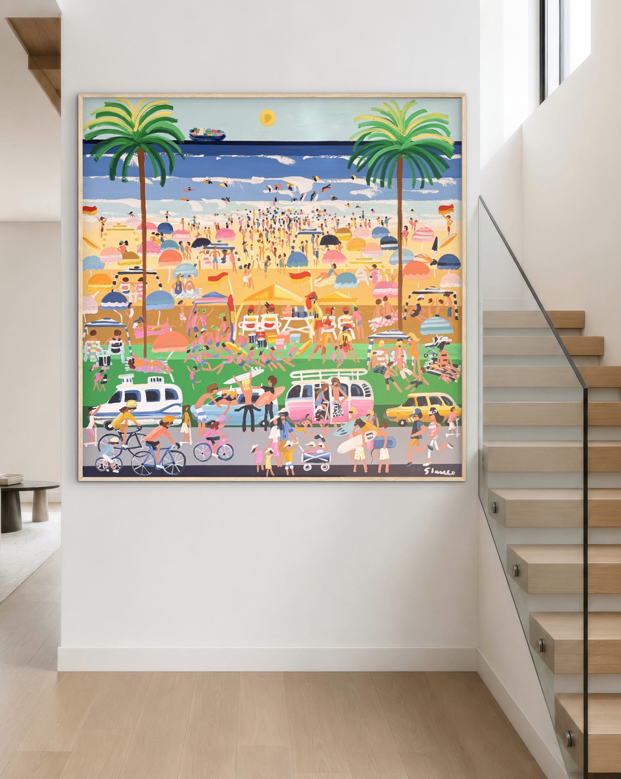 Busy Saturdays 146 x 146cm framed - Image 3