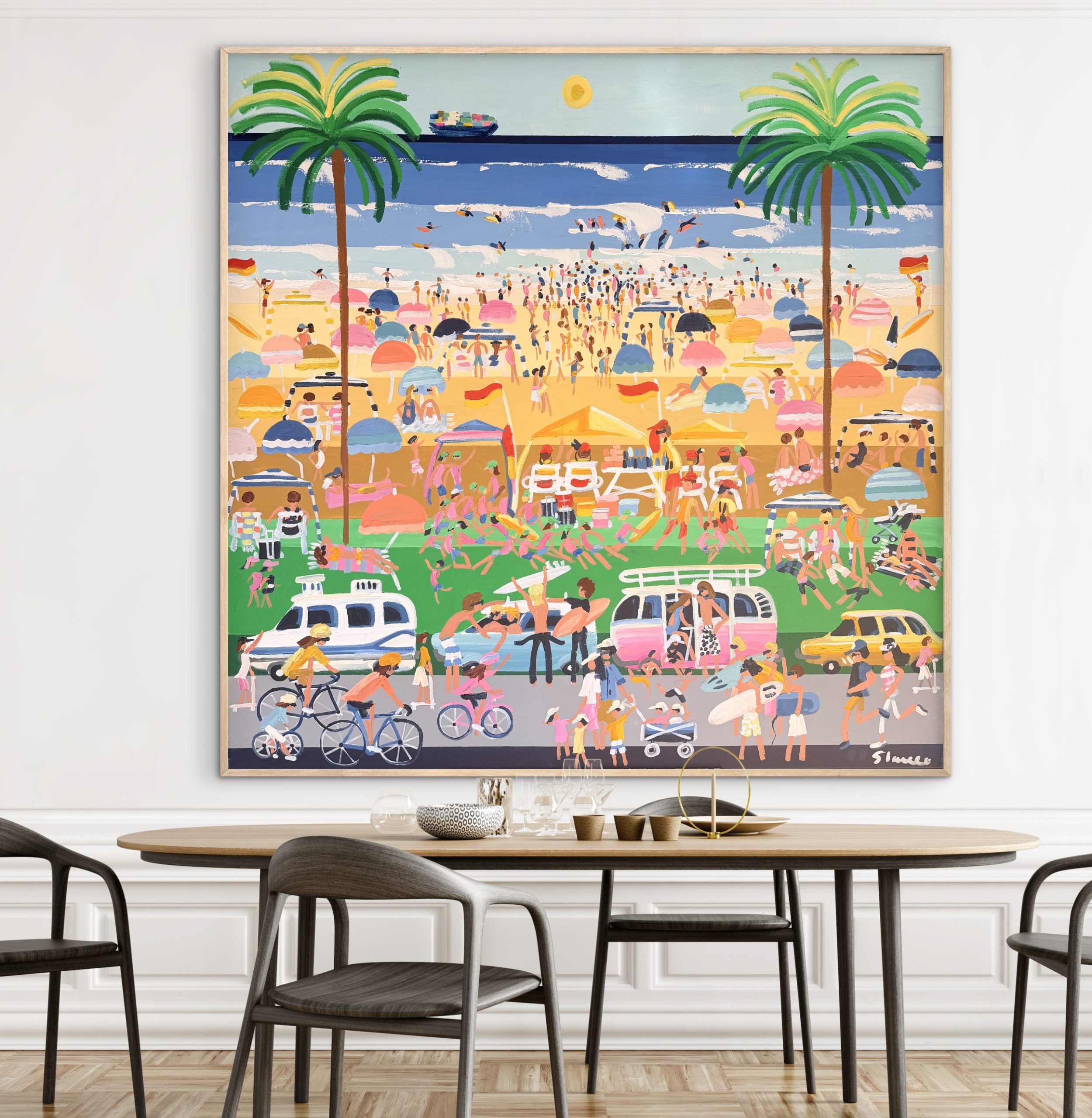 Busy Saturdays 146 x 146cm framed
