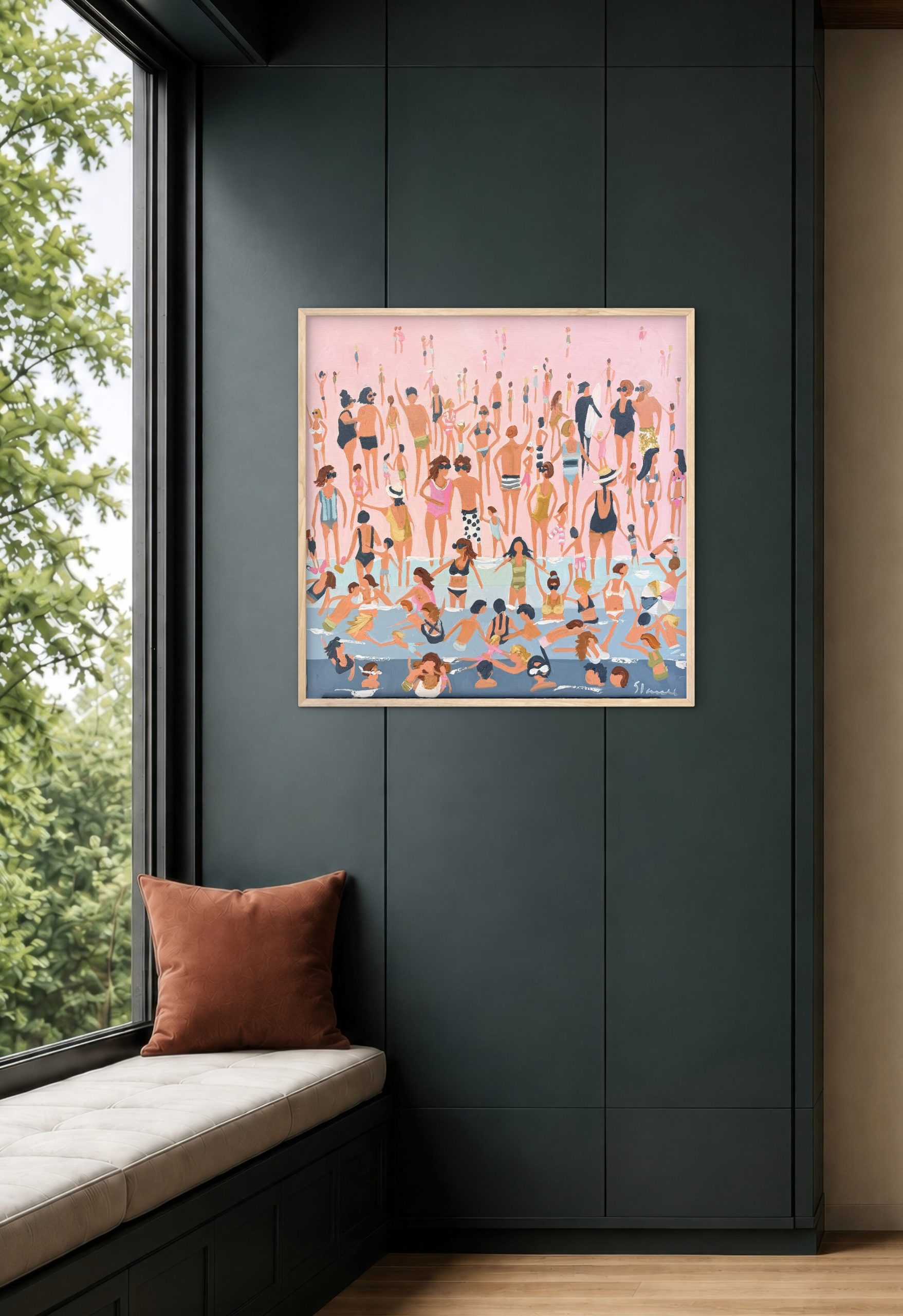 Waters Edge 66 x 66cm framed - Image 3