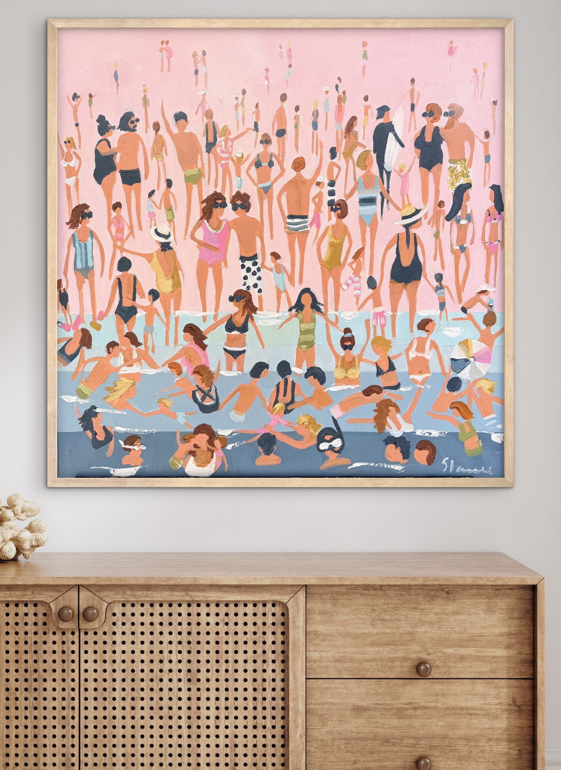 Waters Edge 66 x 66cm framed - Image 2