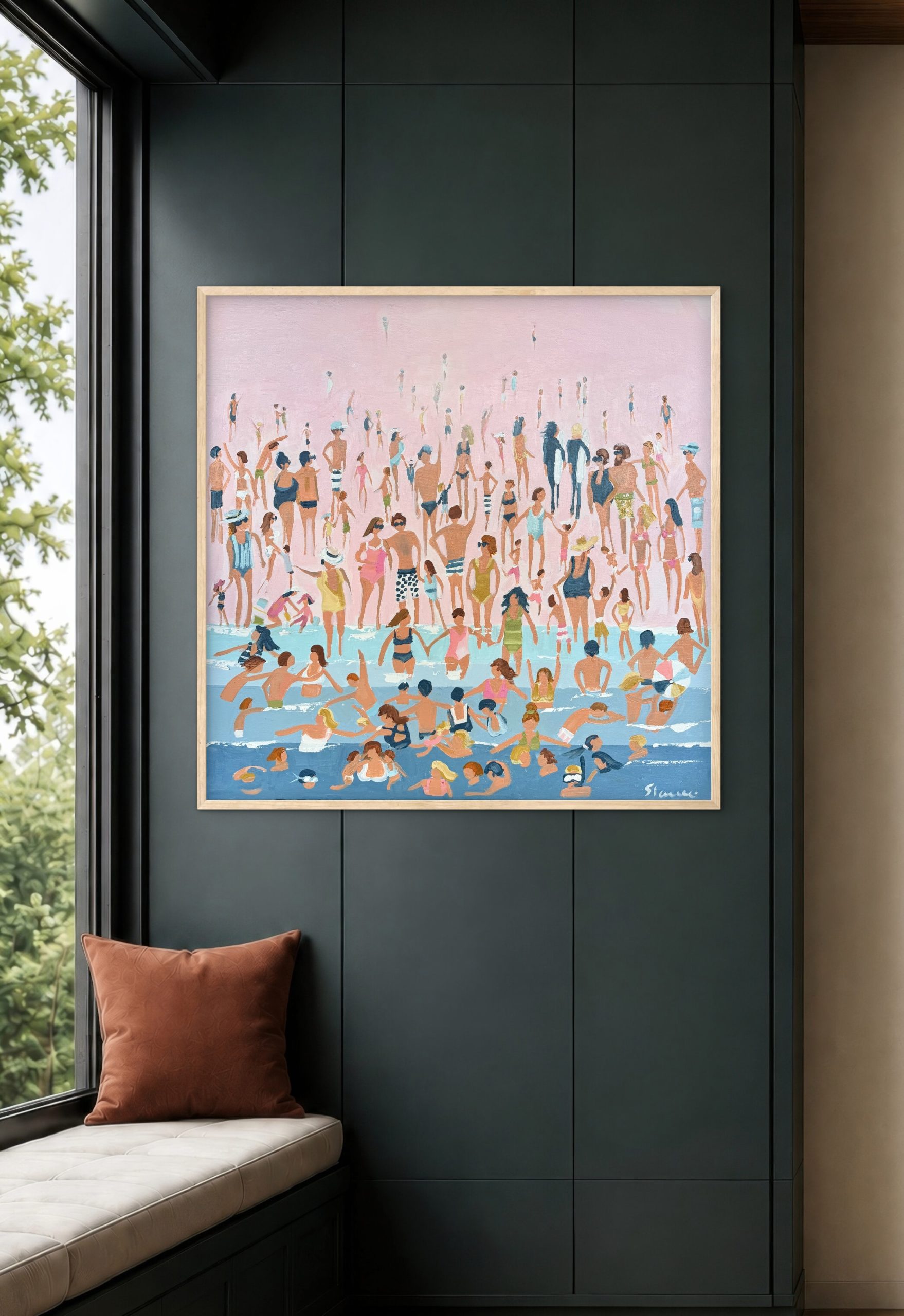 Waters Edge 80x80cm framed - Image 6
