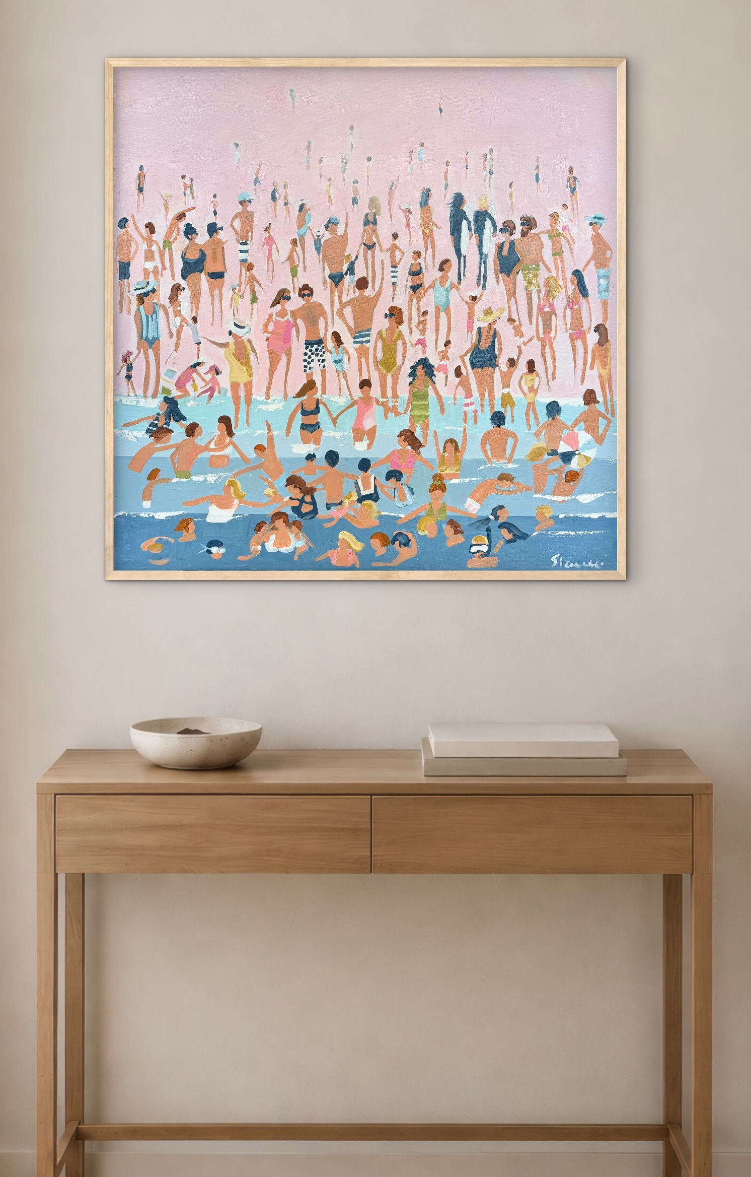 Waters Edge 80x80cm framed - Image 4
