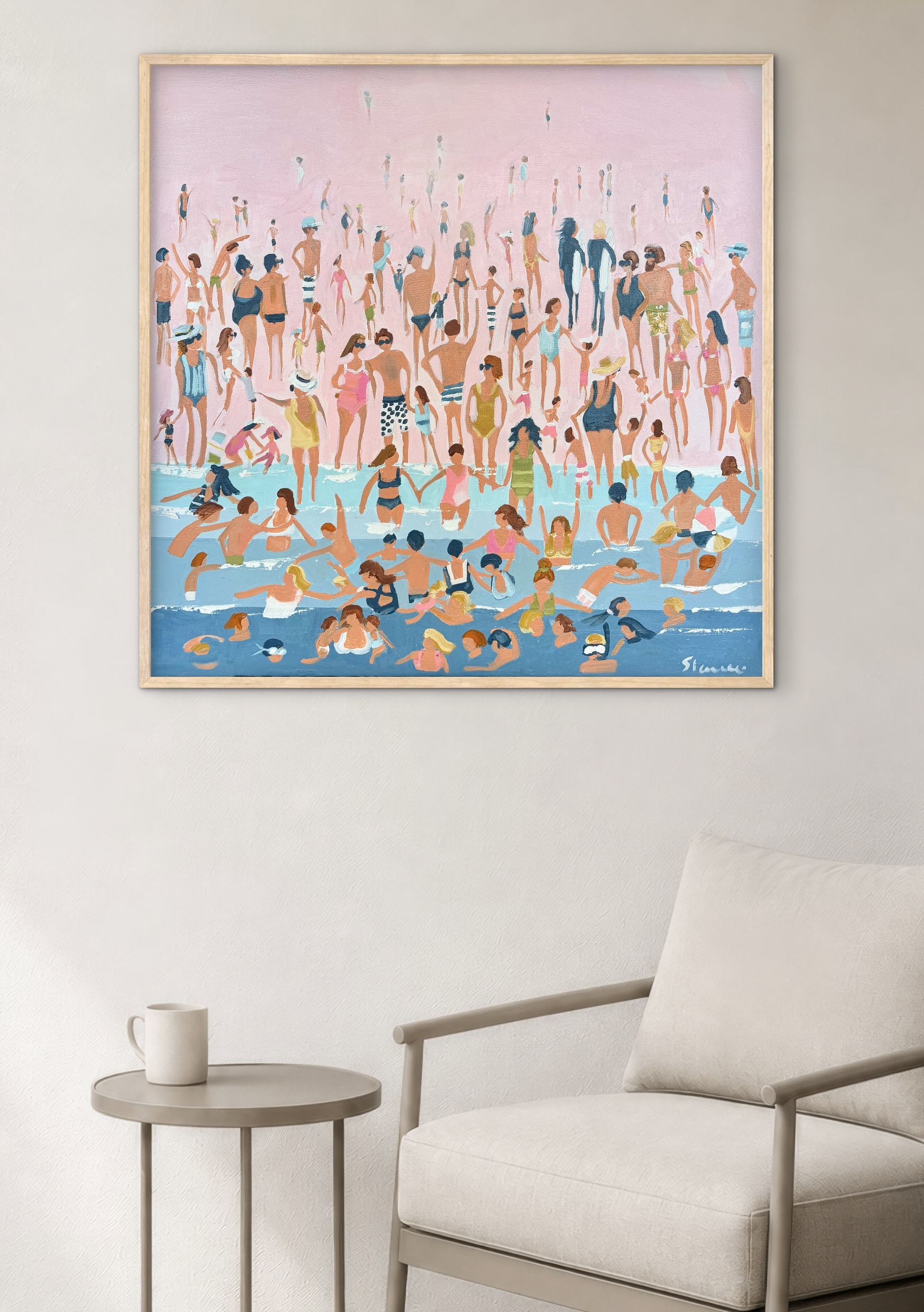 Waters Edge 80x80cm framed - Image 5