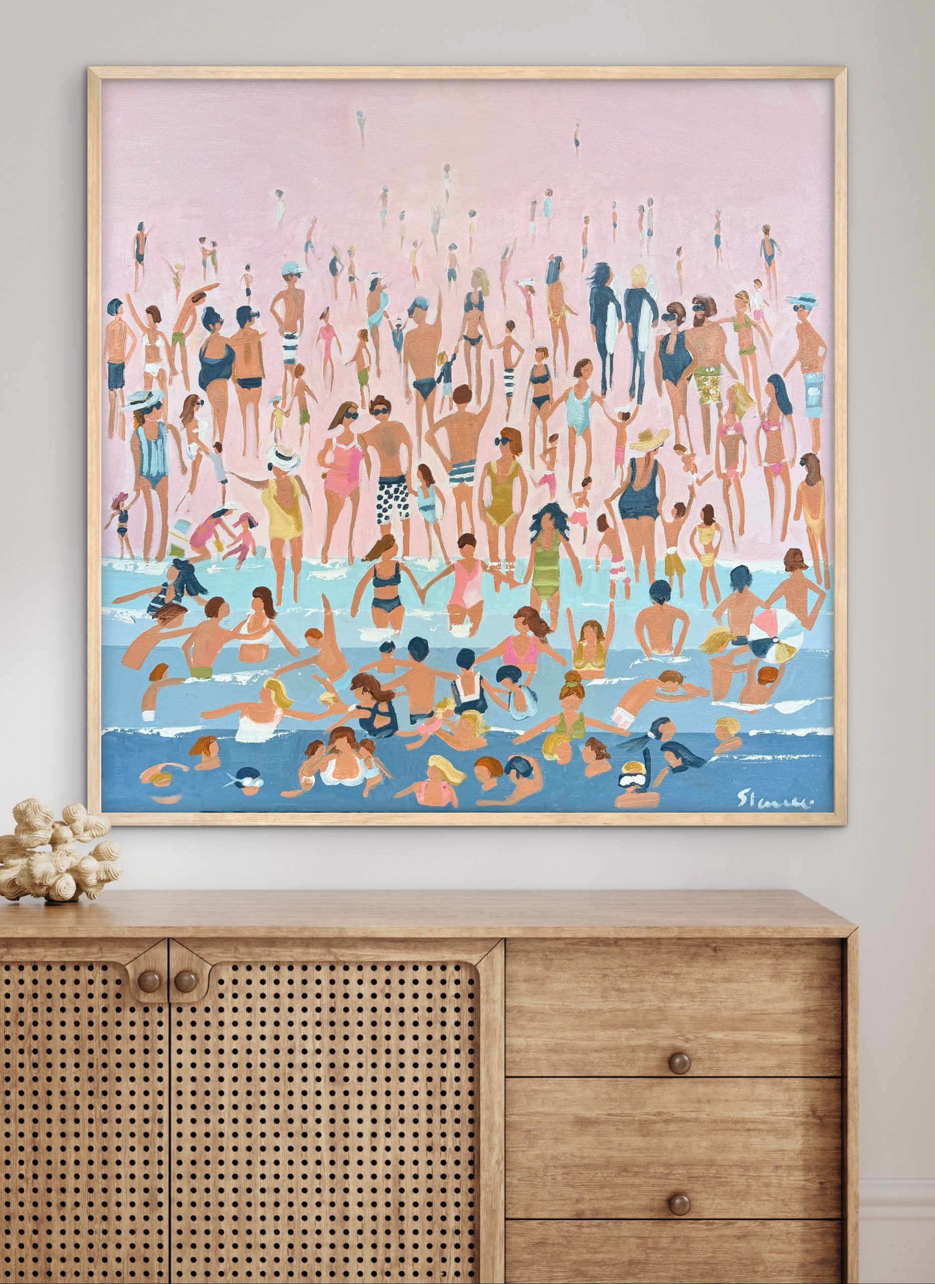 Waters Edge 80x80cm framed - Image 2