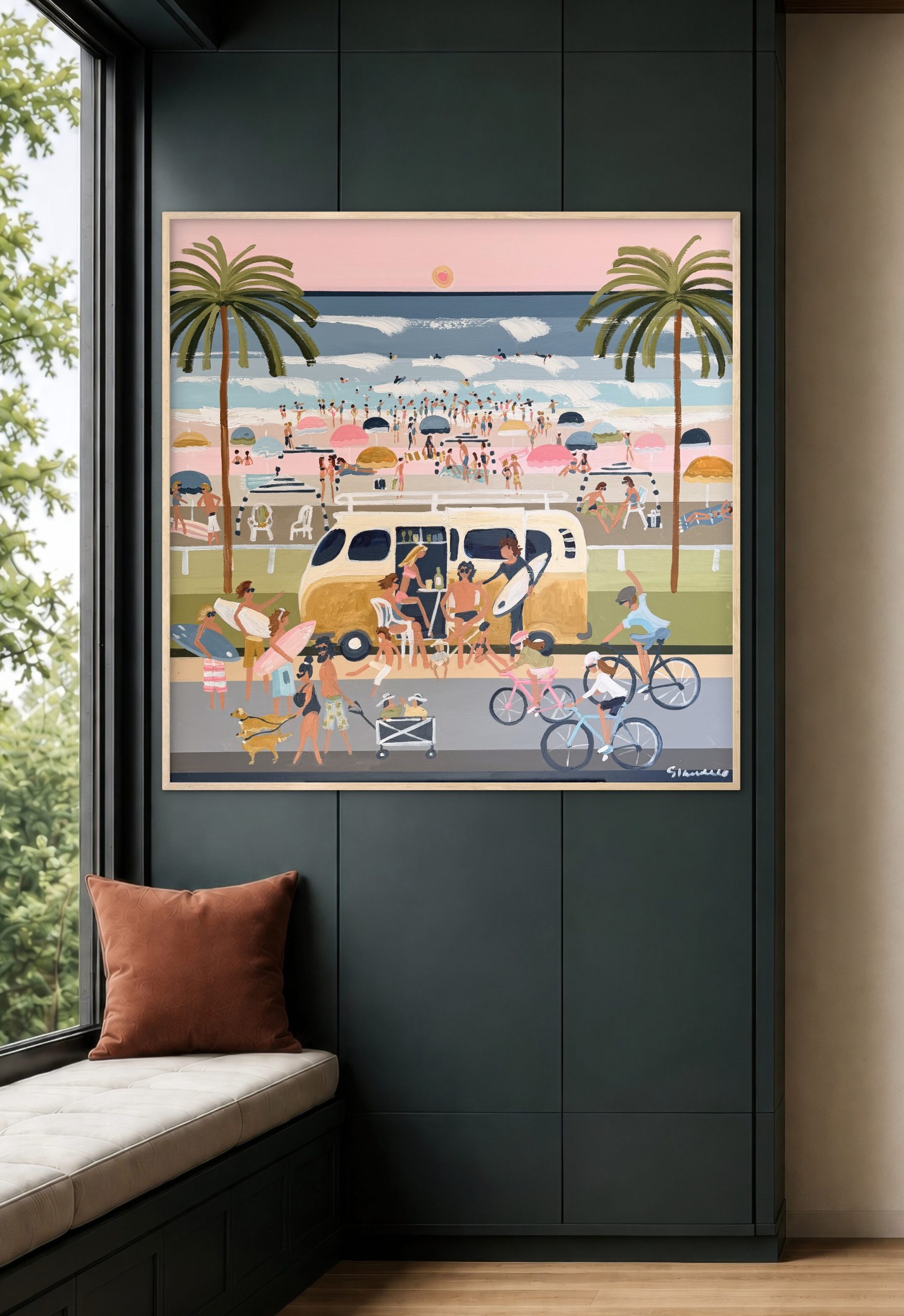 Day Tripping 106x106cm framed - Image 2
