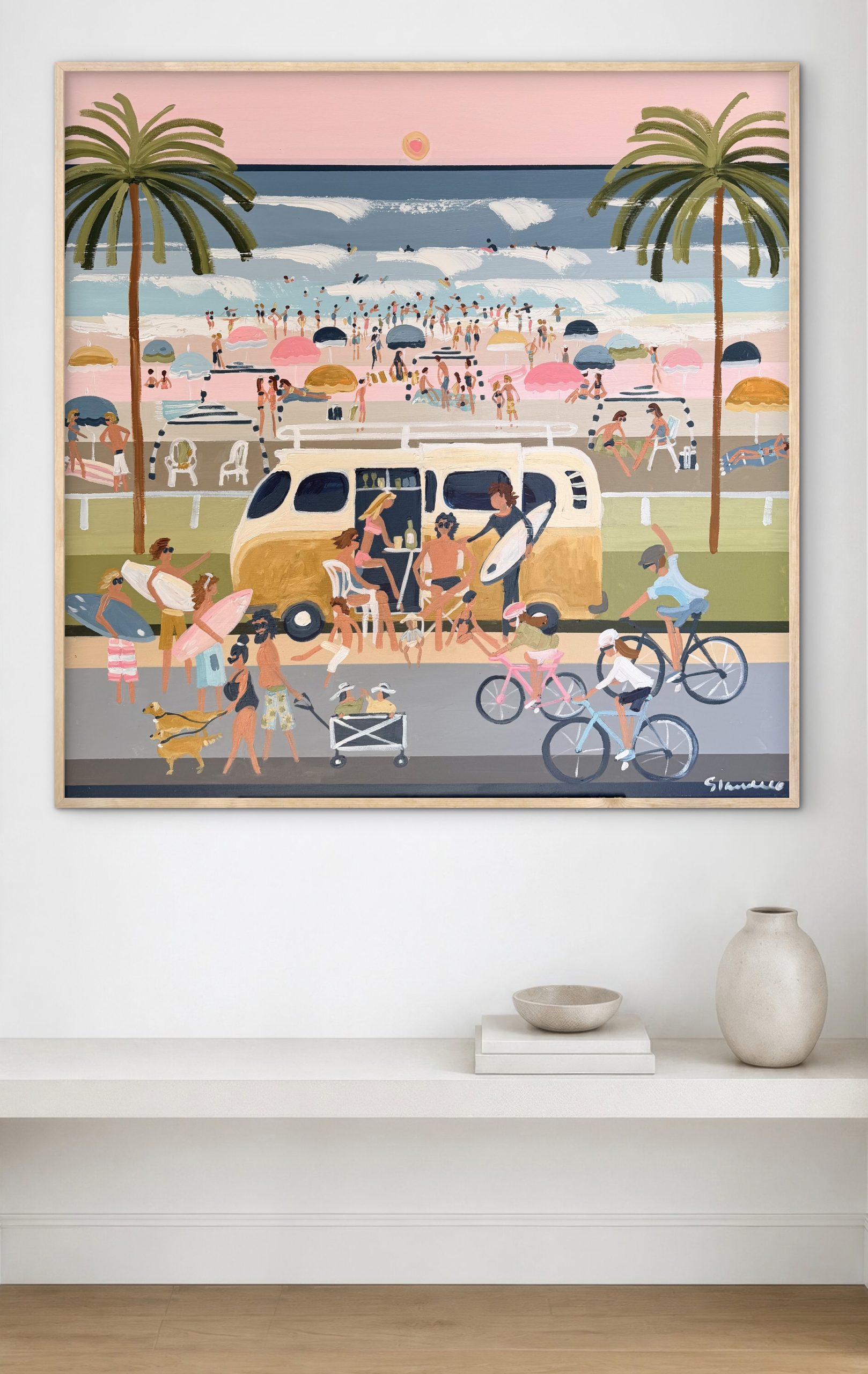 Day Tripping 106x106cm framed - Image 4