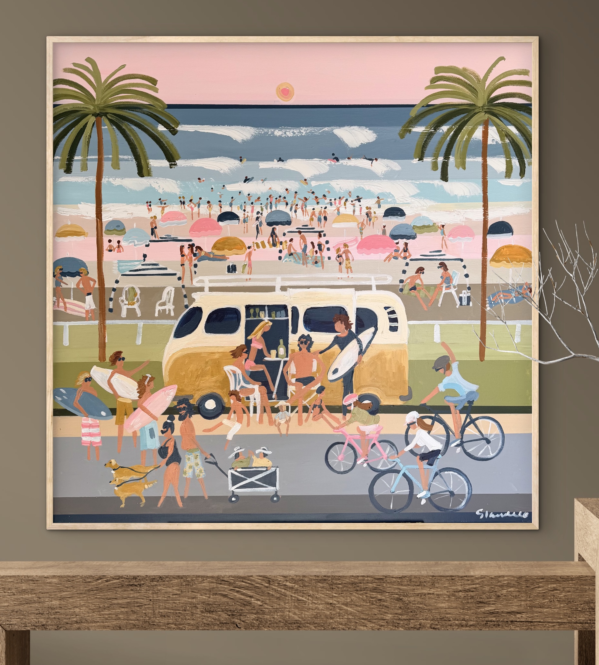 Day Tripping 106x106cm framed - Image 3