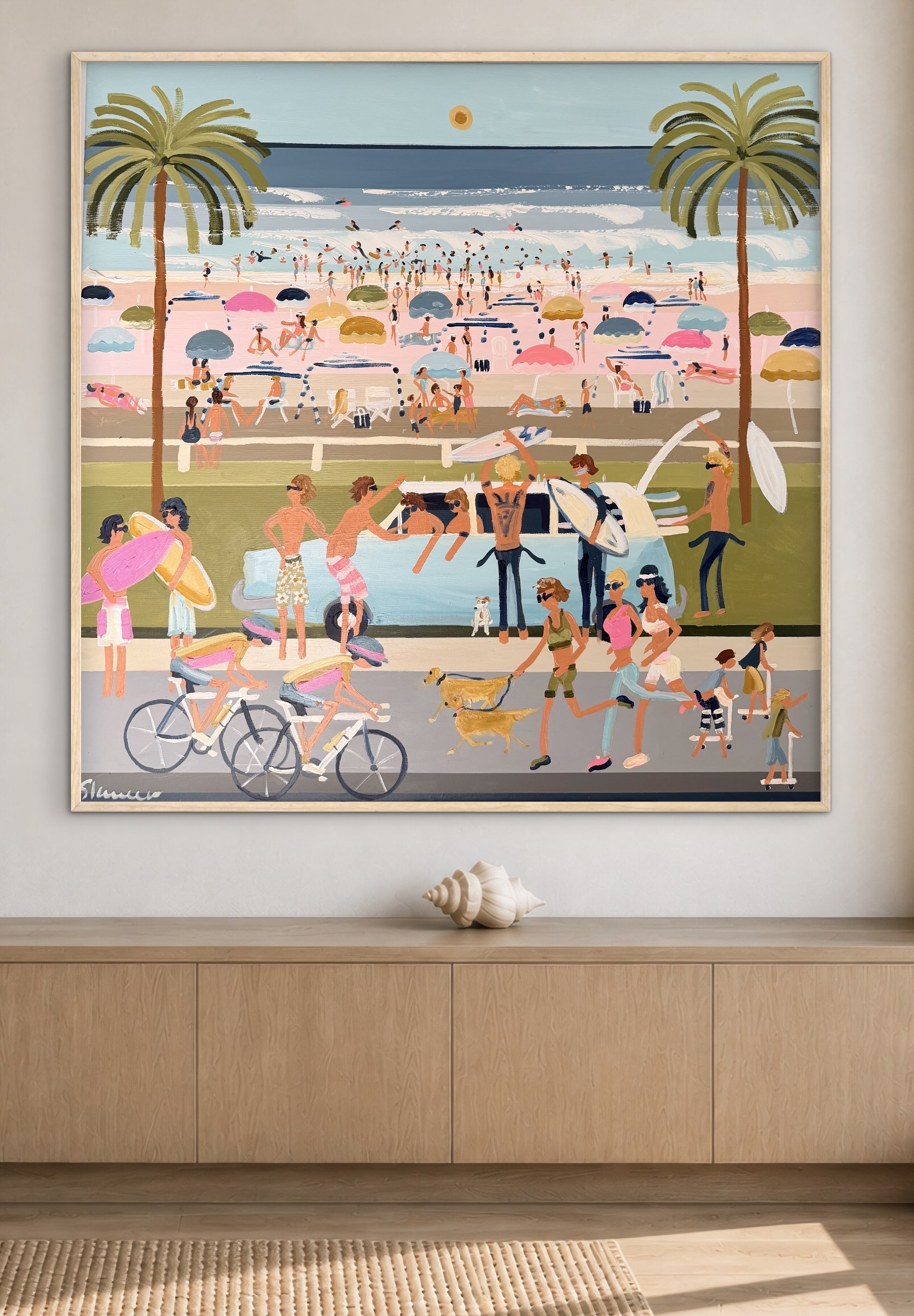 Boys of Summer 106x106 cm framed - Image 3