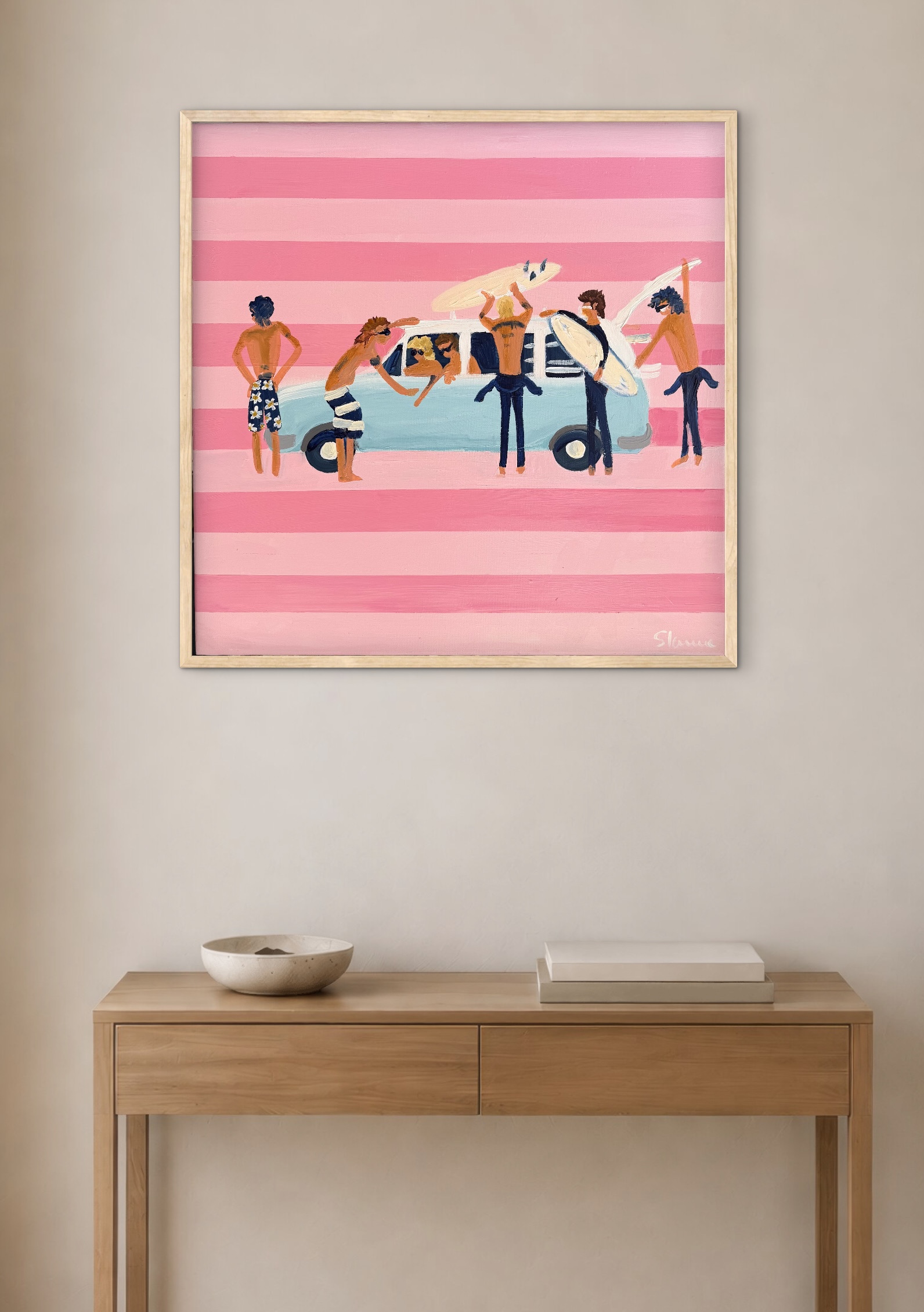 Boys of Summer 66 x 66cm framed - Image 2