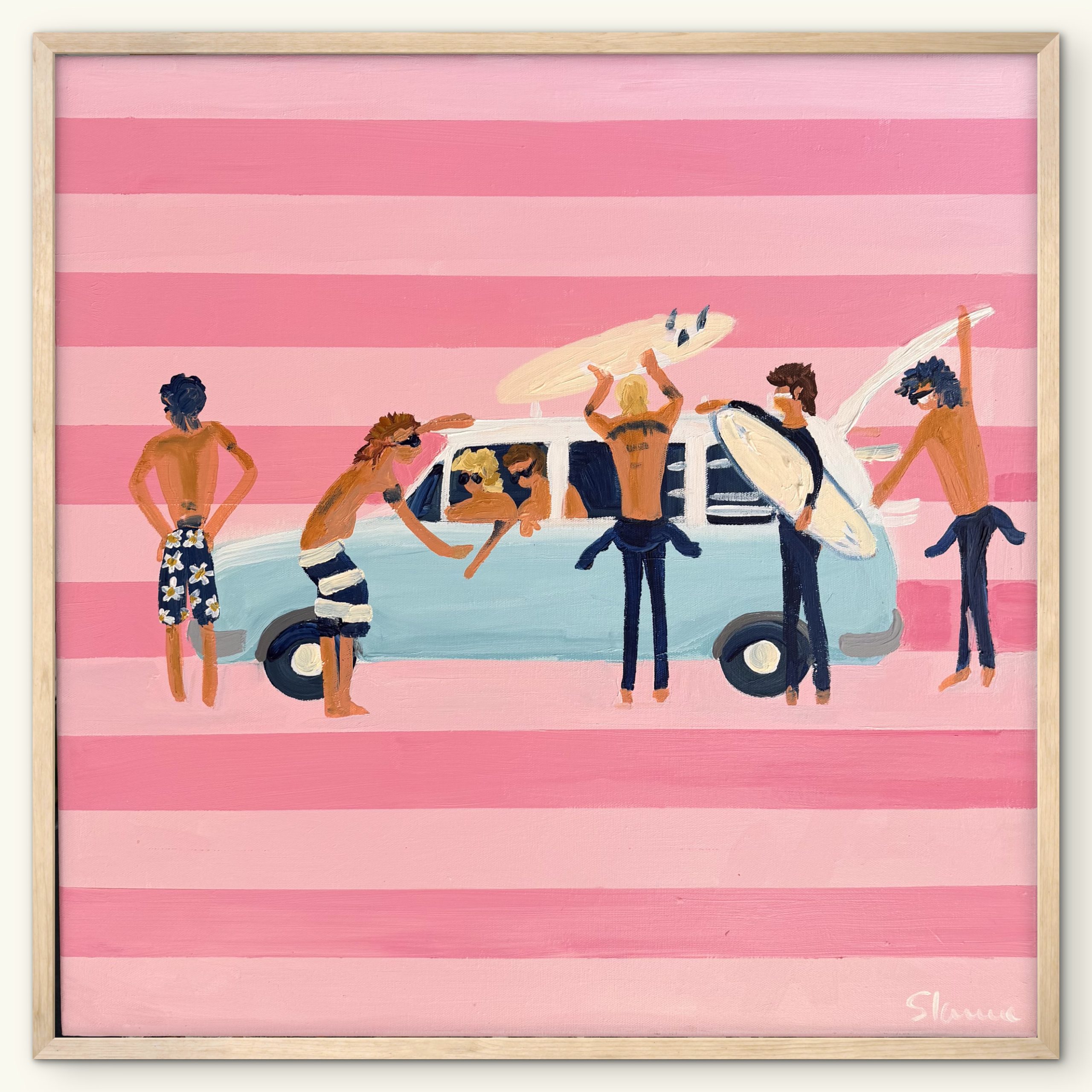 Boys of Summer 66 x 66cm framed