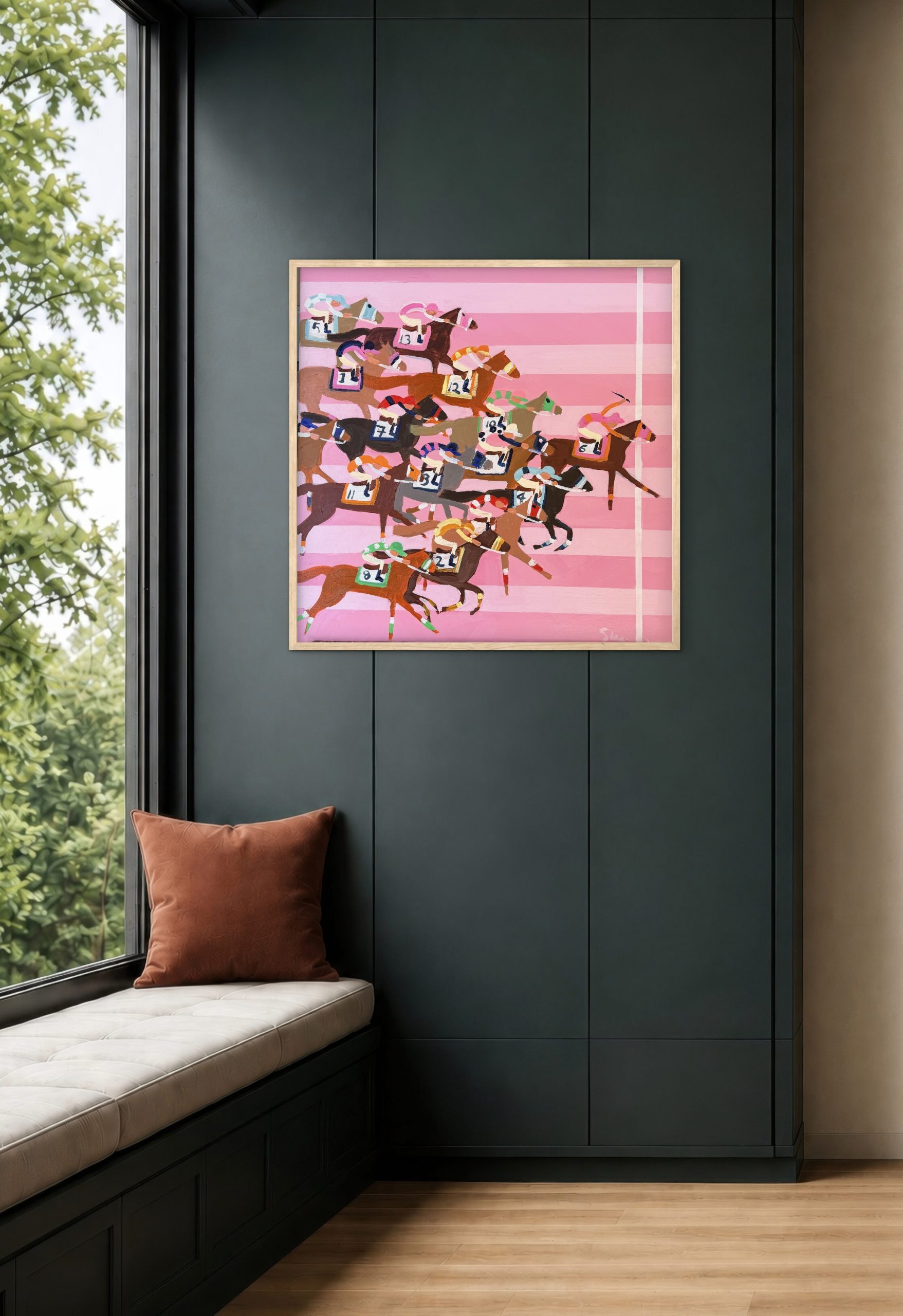 Odds on Favourite 66 x 66cm framed - Image 6